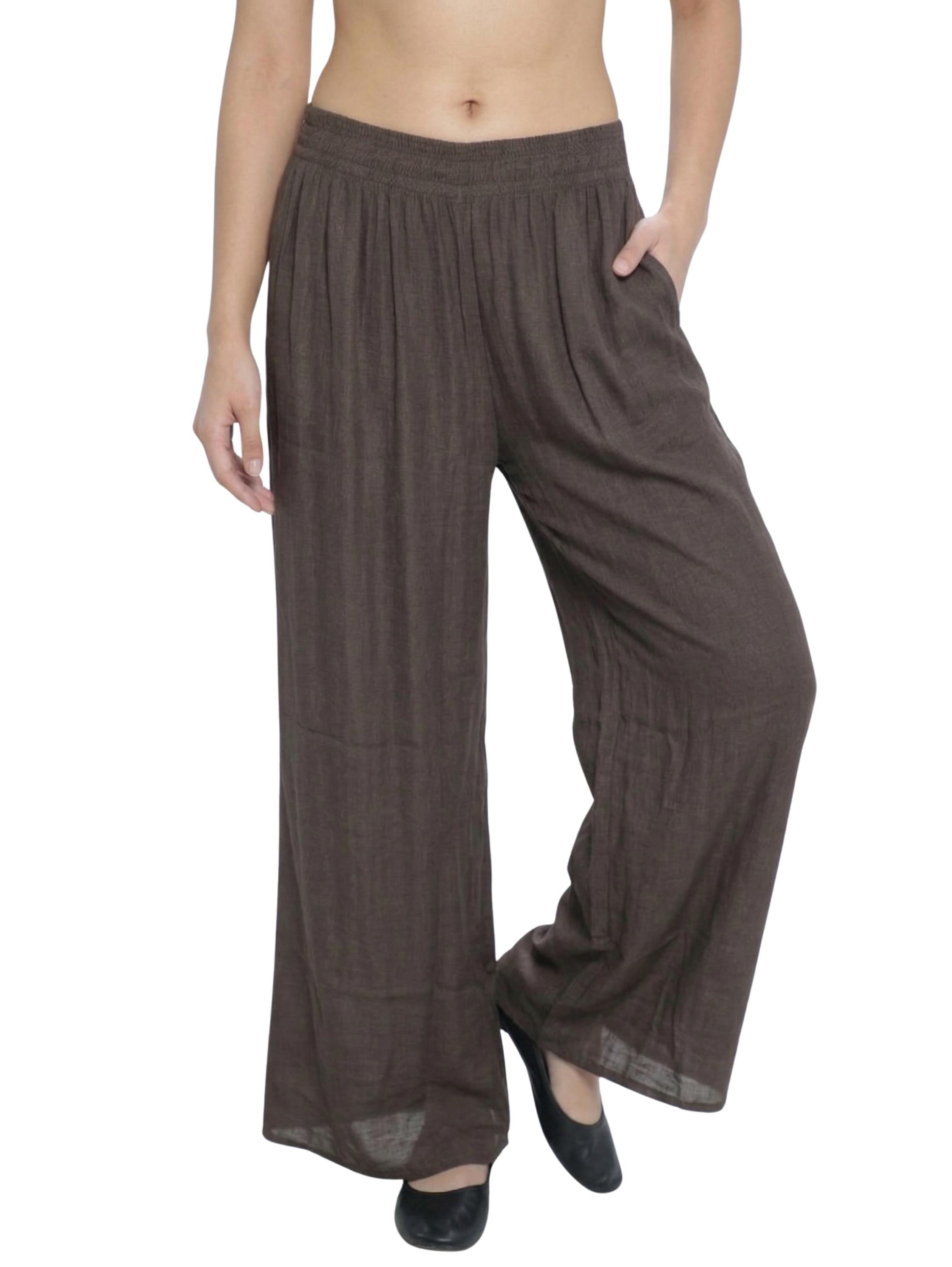 Brown Pant With Elastic Waist