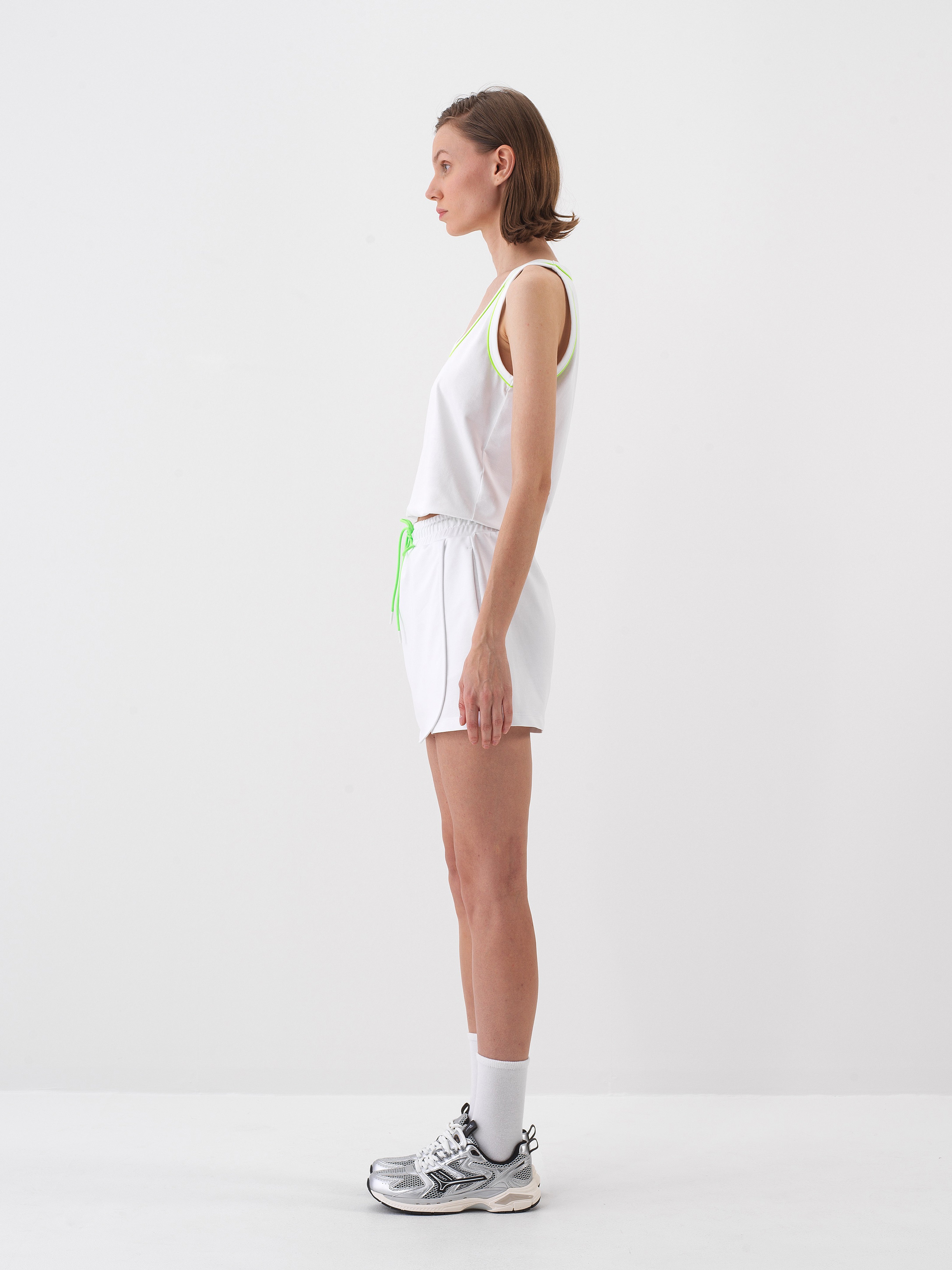 Xint White Regular Fit Cotton Skort