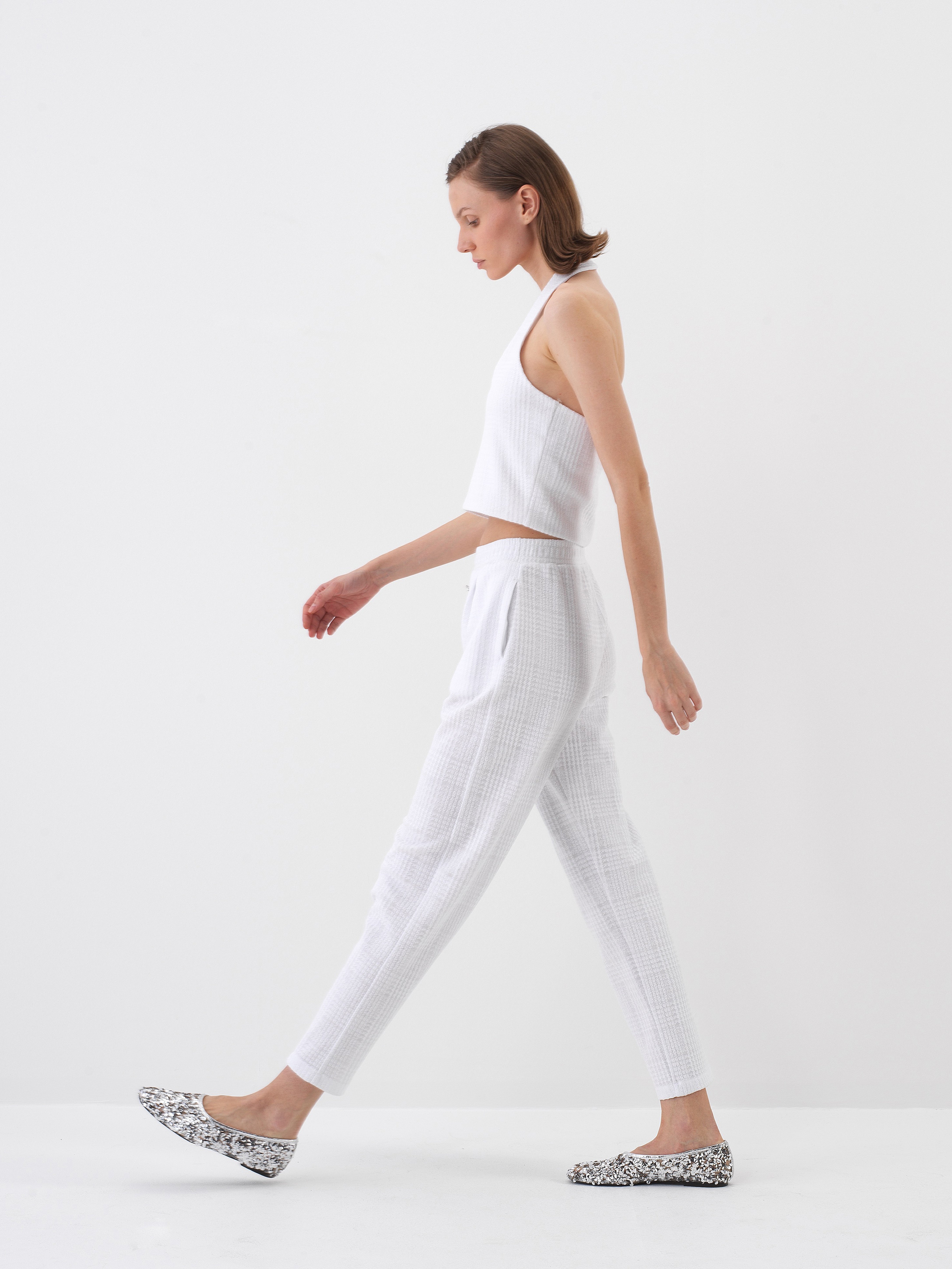 Xint White Regular Fit Cotton Pant