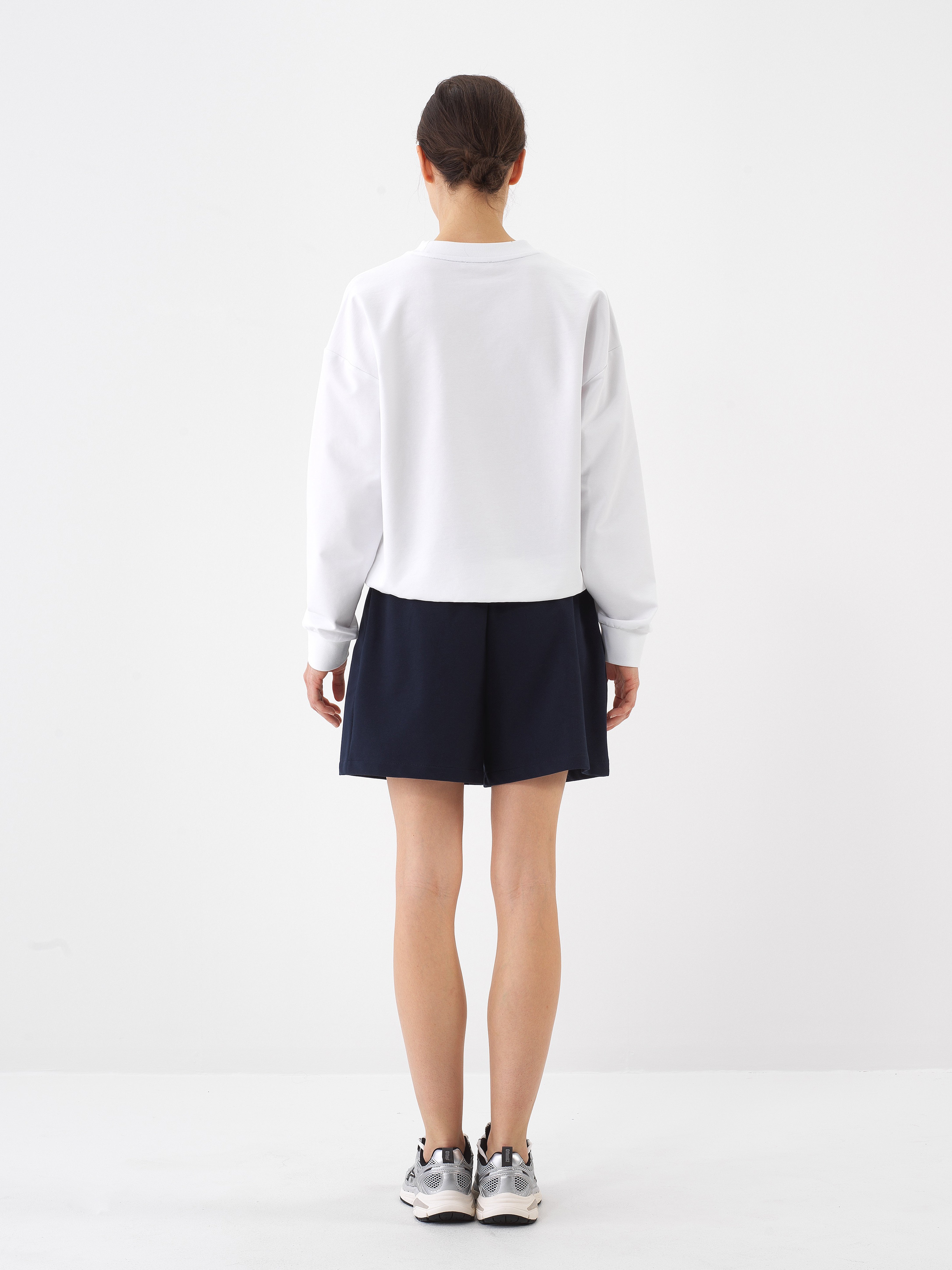 Xint Navy Blue Regular Fit Cotton Shorts