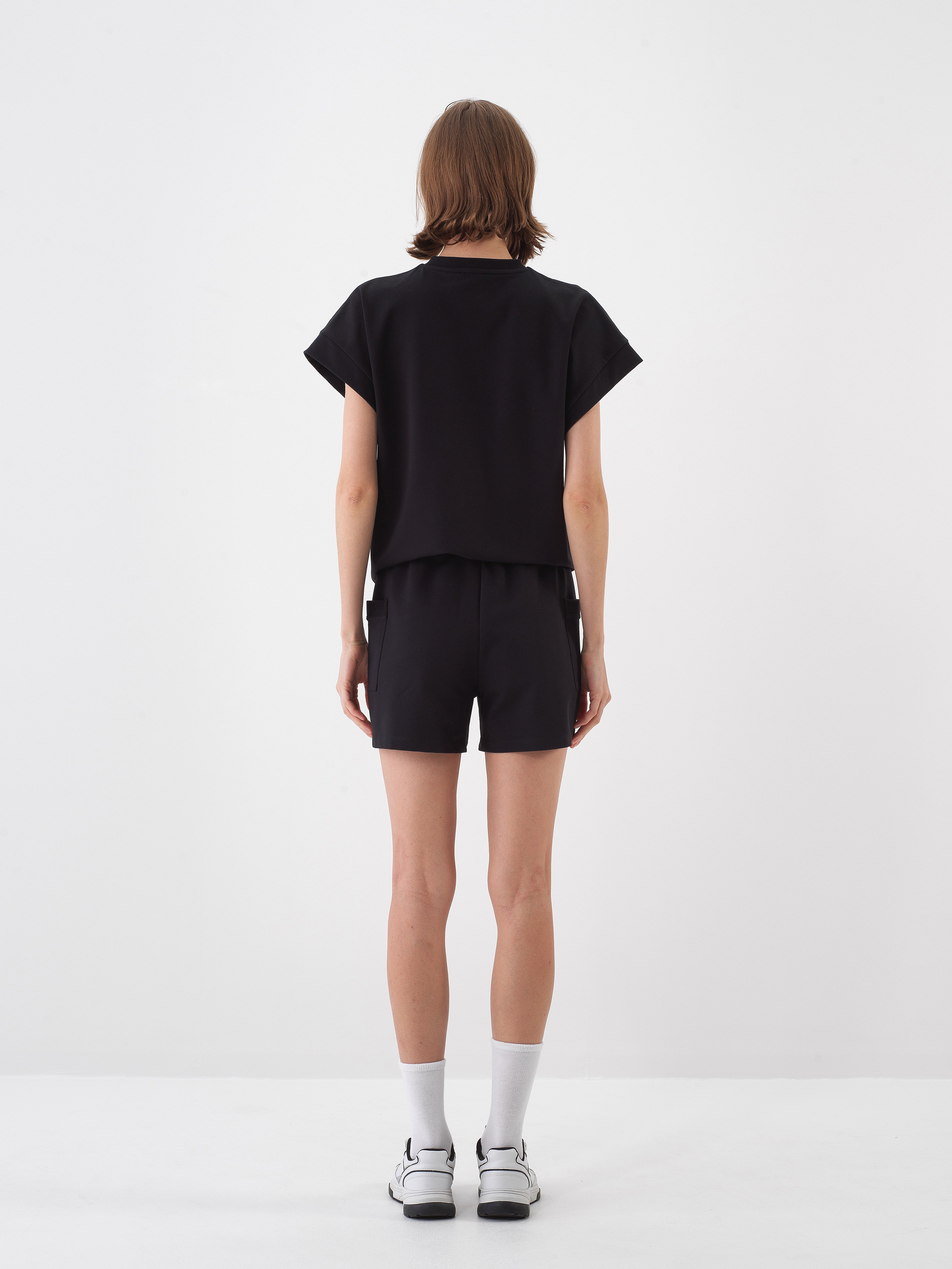 Xint Black Oversize Cotton Shorts