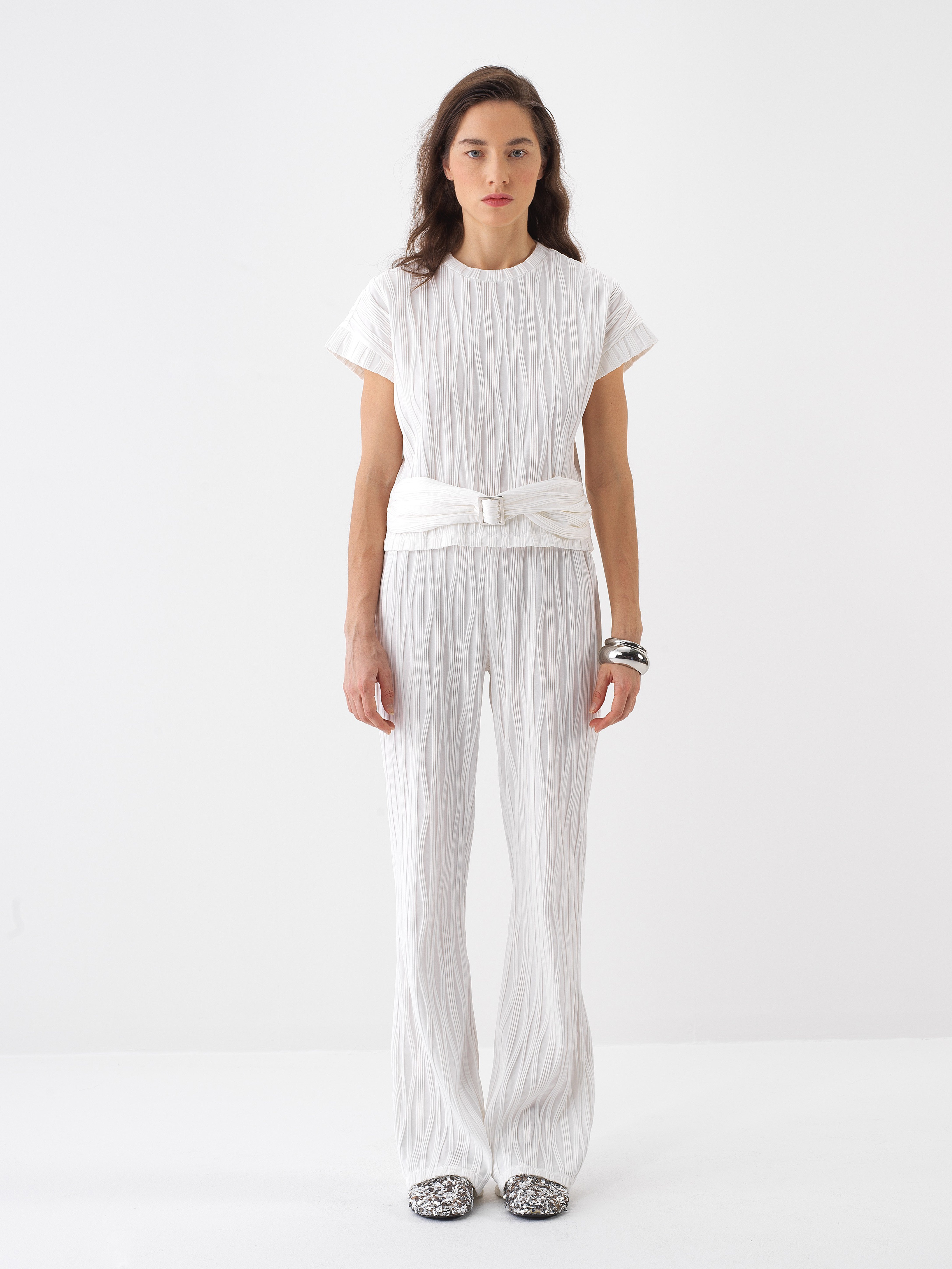 Xint White Regular Fit Pant