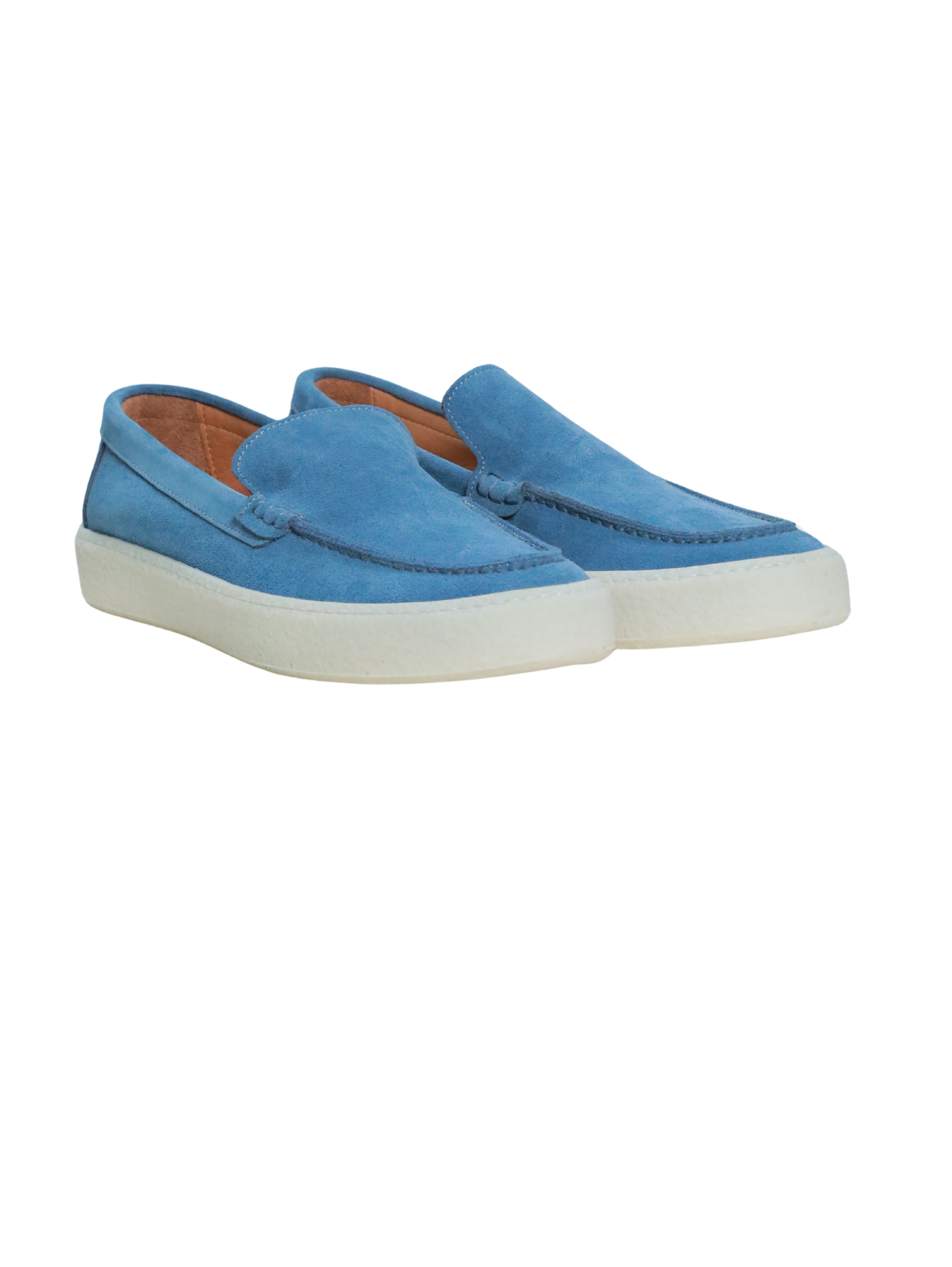 Blue Slip-On Casual Shoes With Soft Texture Fabric