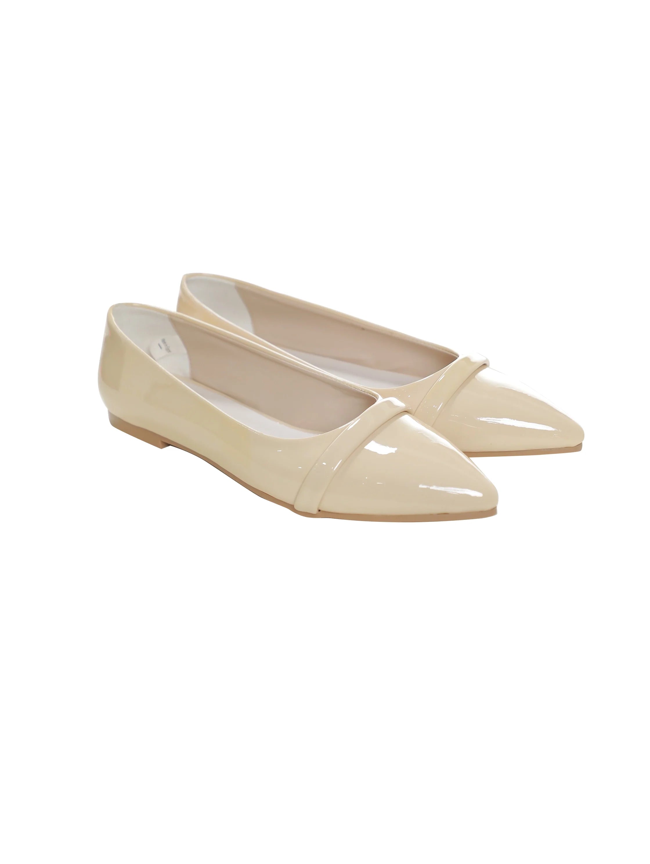 Classic Beige Ballerina Flats Designed with A Sleek Silhouette