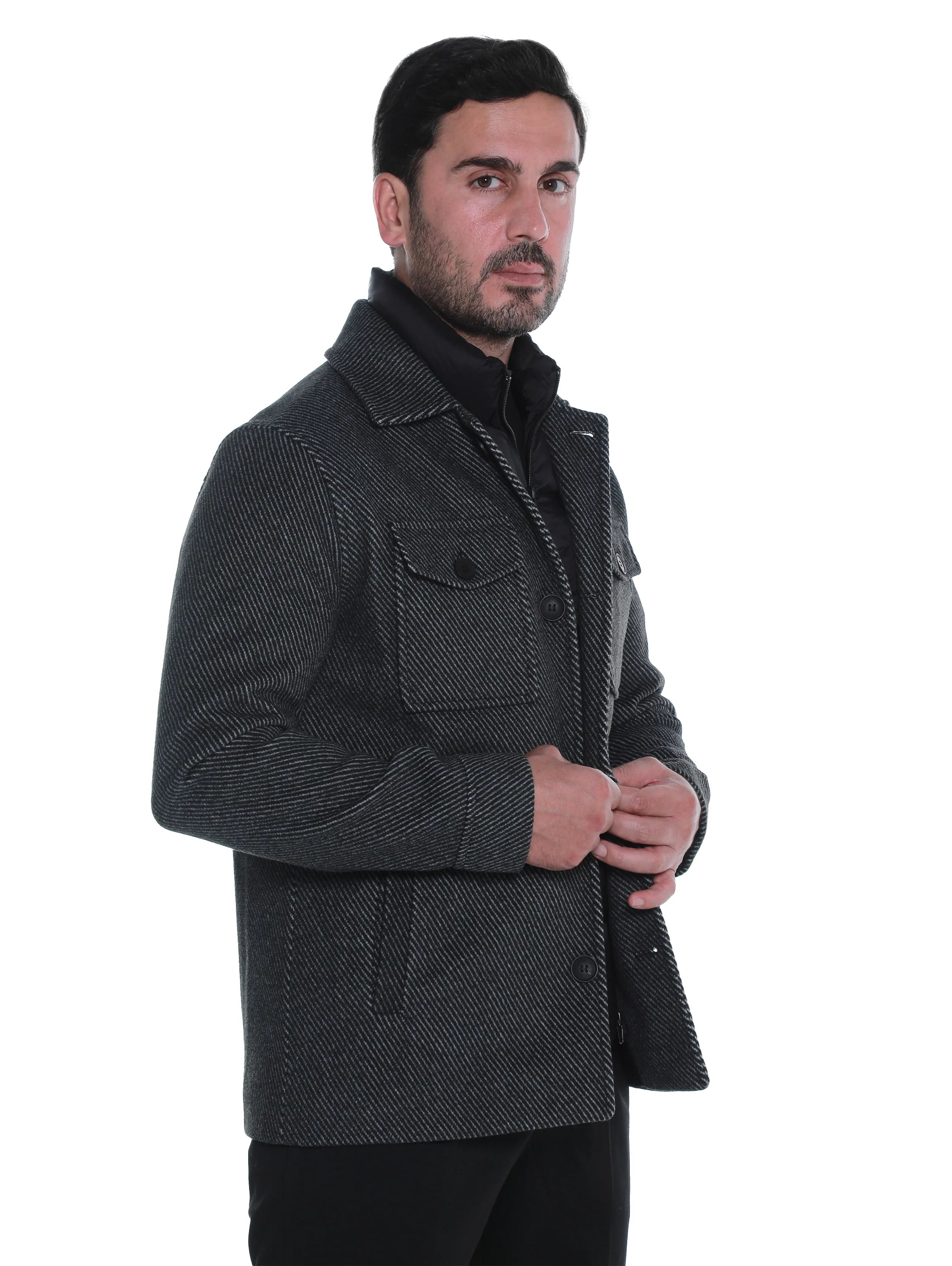 Black Coat With Removable Inside Layer