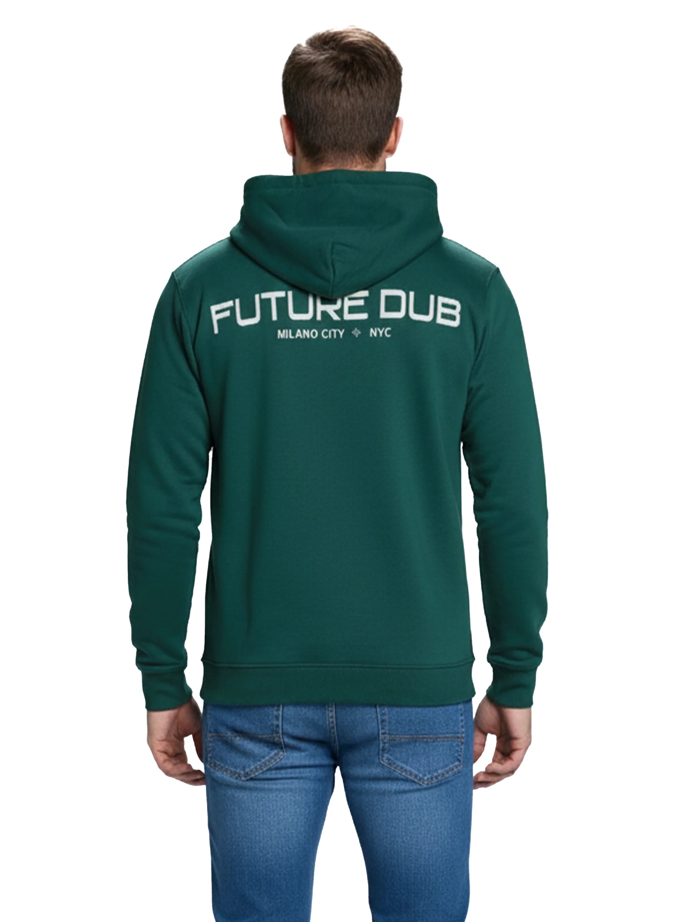 Long Sleeved Green Hoodie With Kangaroo Pocket