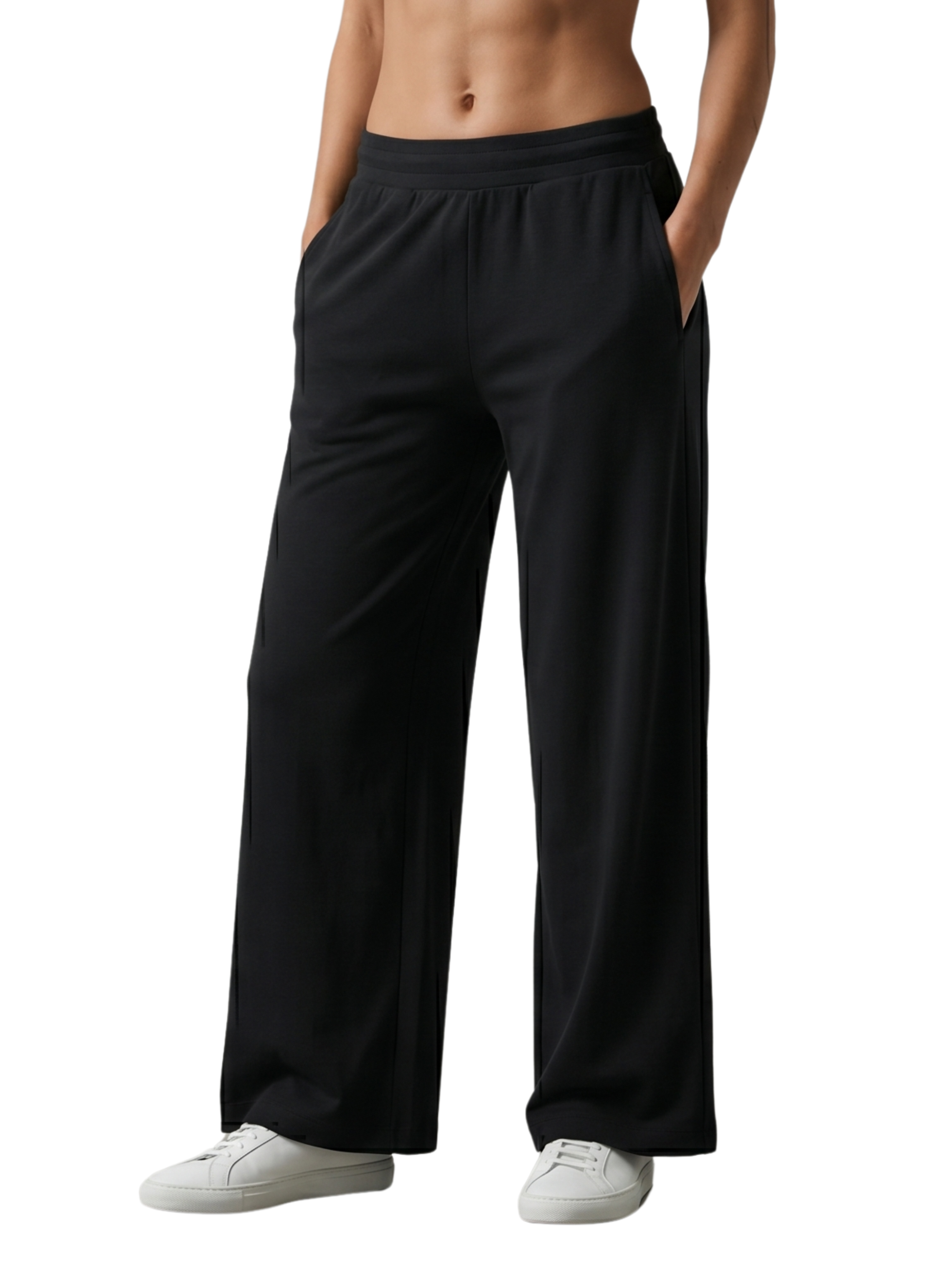 Black Wide Leg High Waisted Jogging