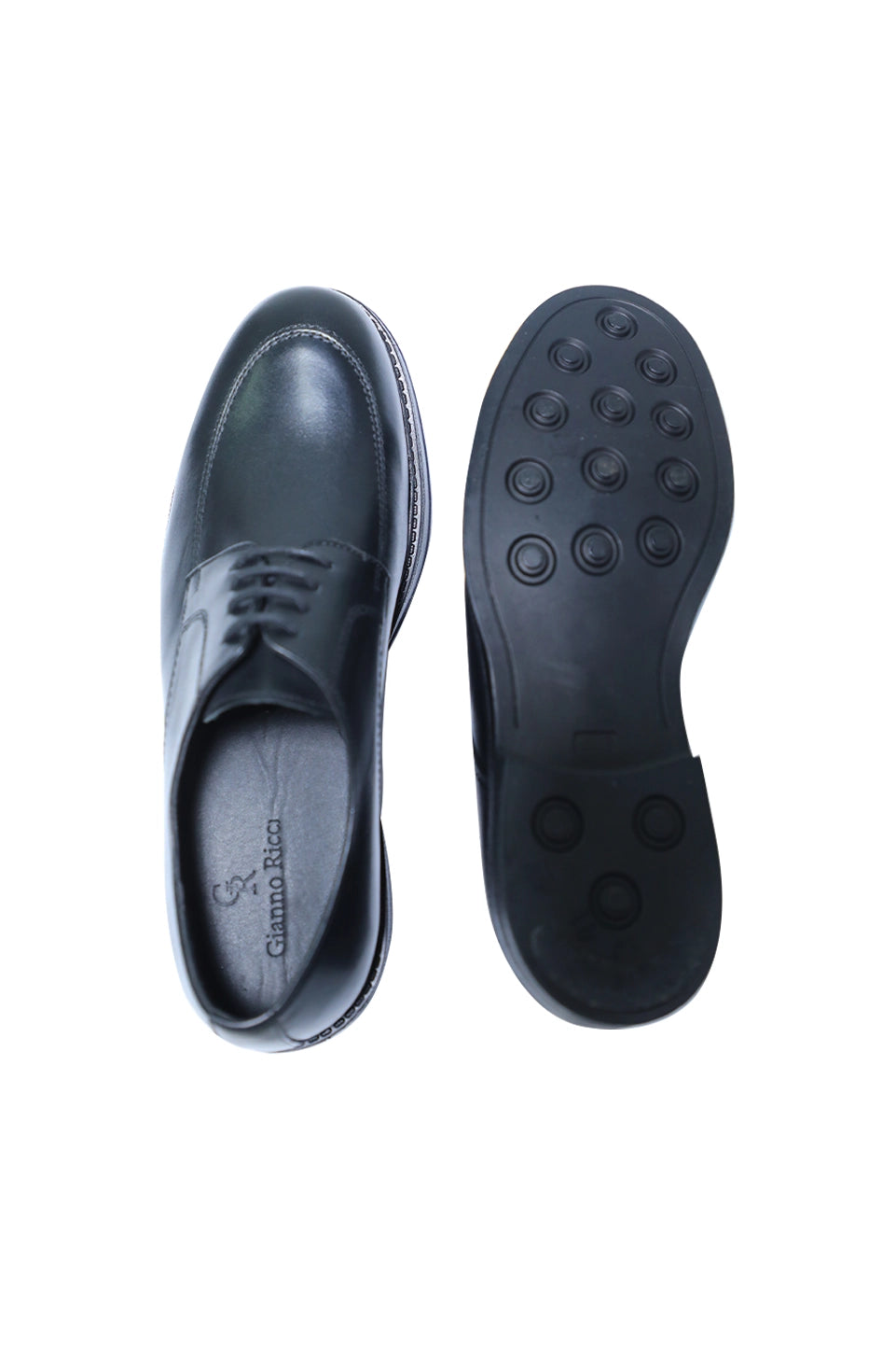 Open Lacing Black Comfort Oxford Shoes