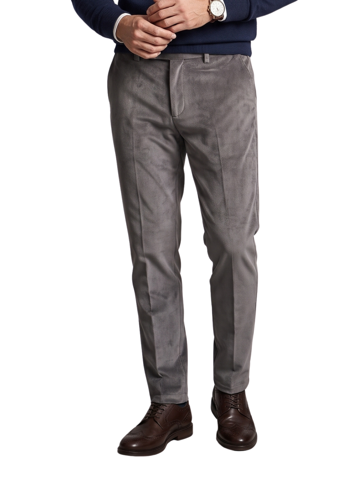 Brown Slim-Straight-Fit Pant