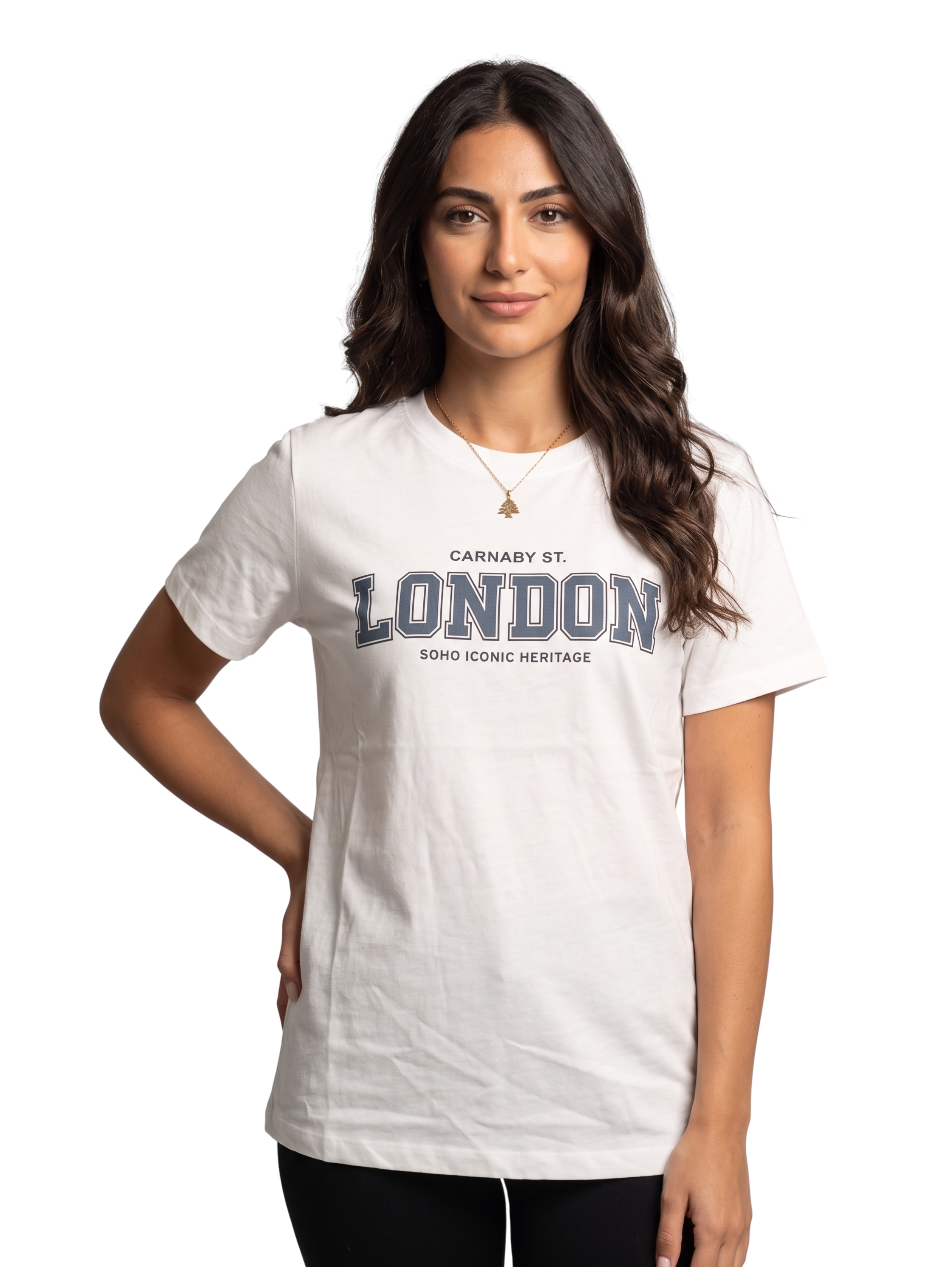White Short Sleeved T-Shirt With Printed Design