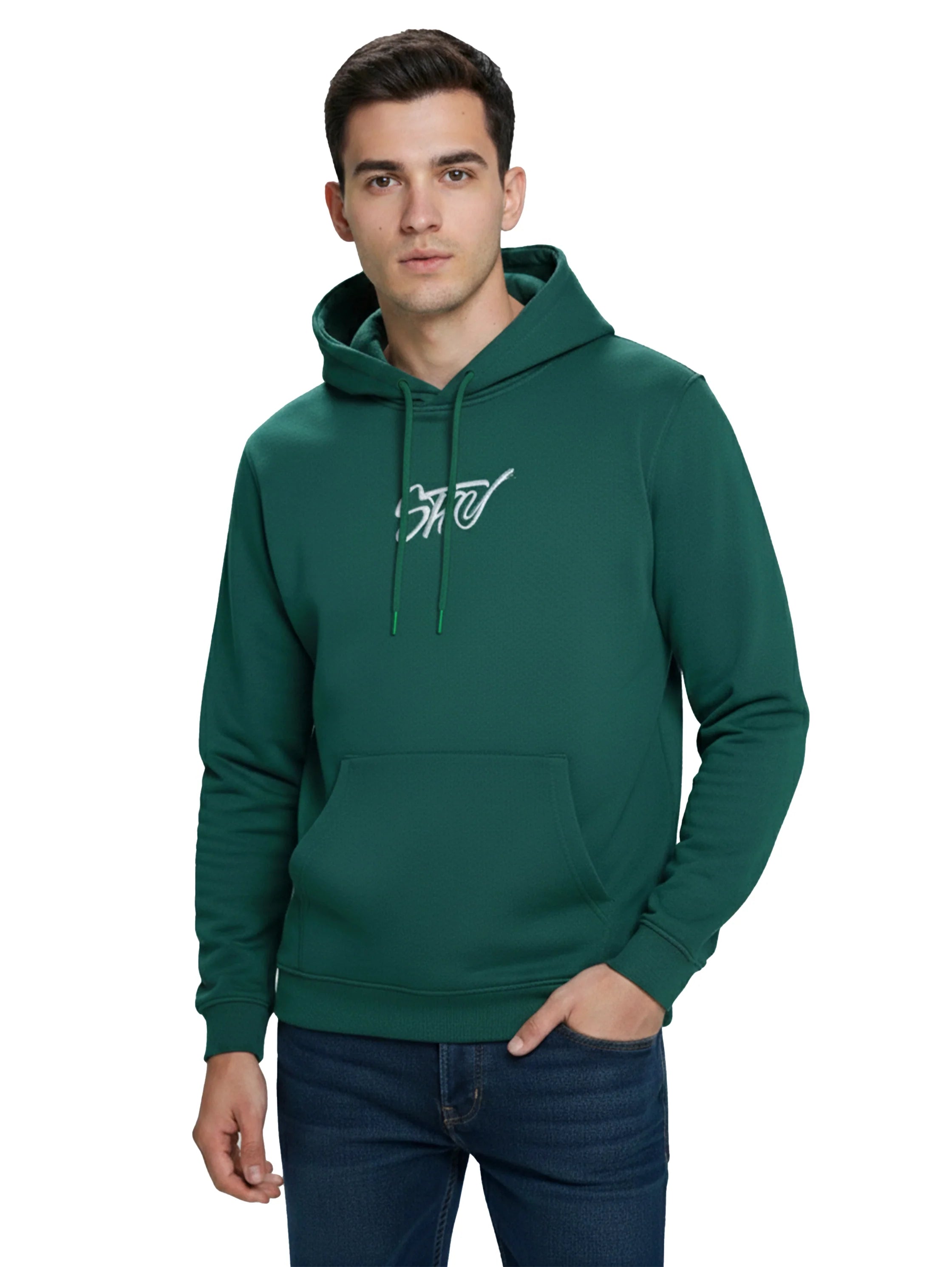 Warm Green Hoodie With Back Front Design