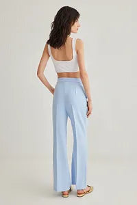 Trendyol High Waist Wide Leg Light Blue Pant