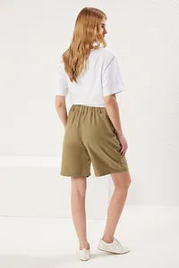 Trendyol High Waist Linen Bermuda Short