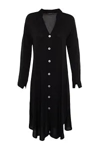 Trendyol Black Slit Midi Beach Dress