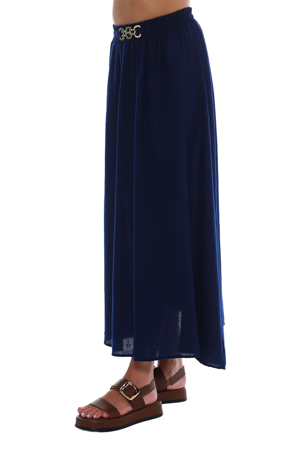 Maxi Navy Belted Skirt