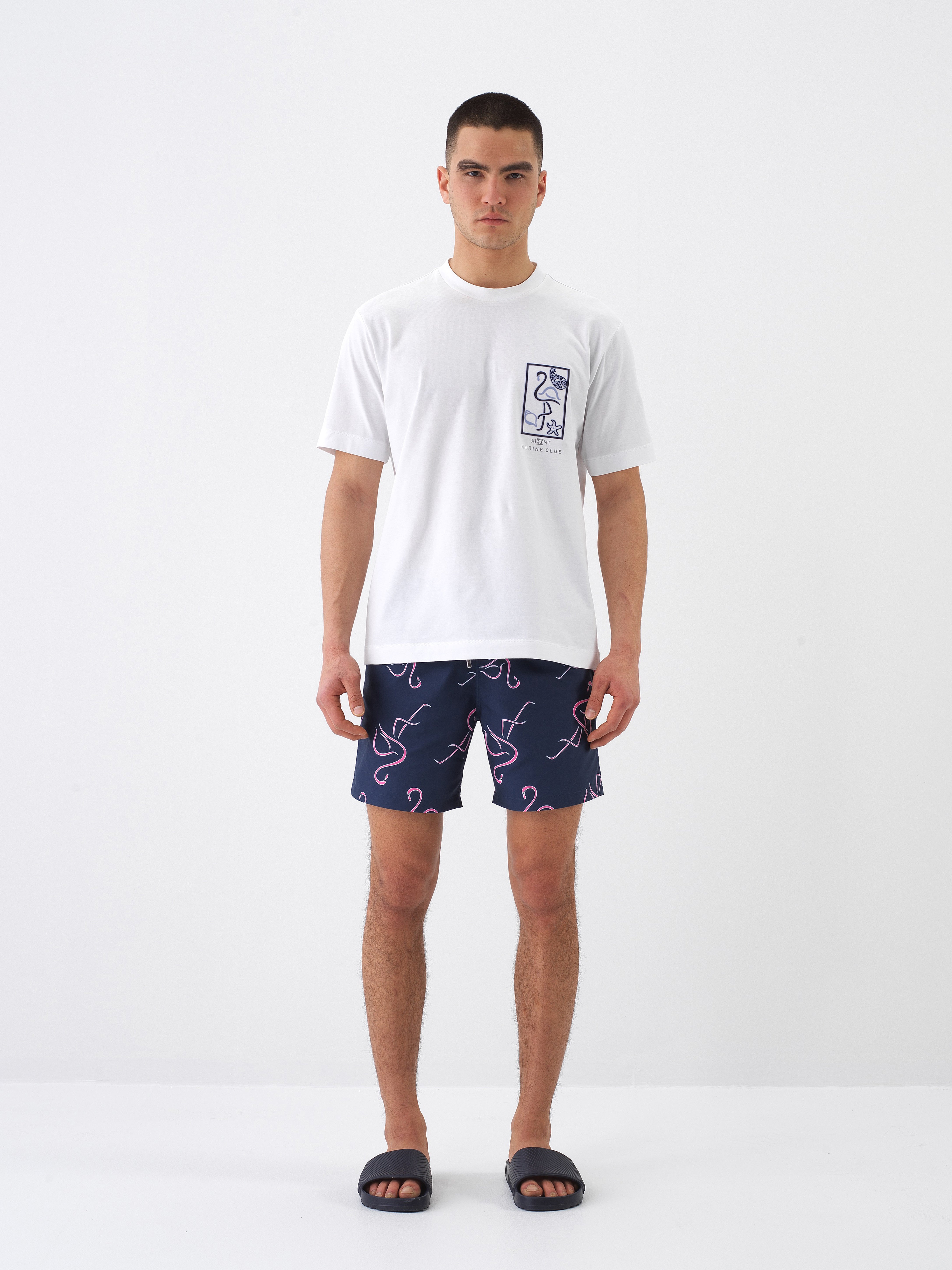 Xint Short Sleeve White T-shirt With Simple Logo