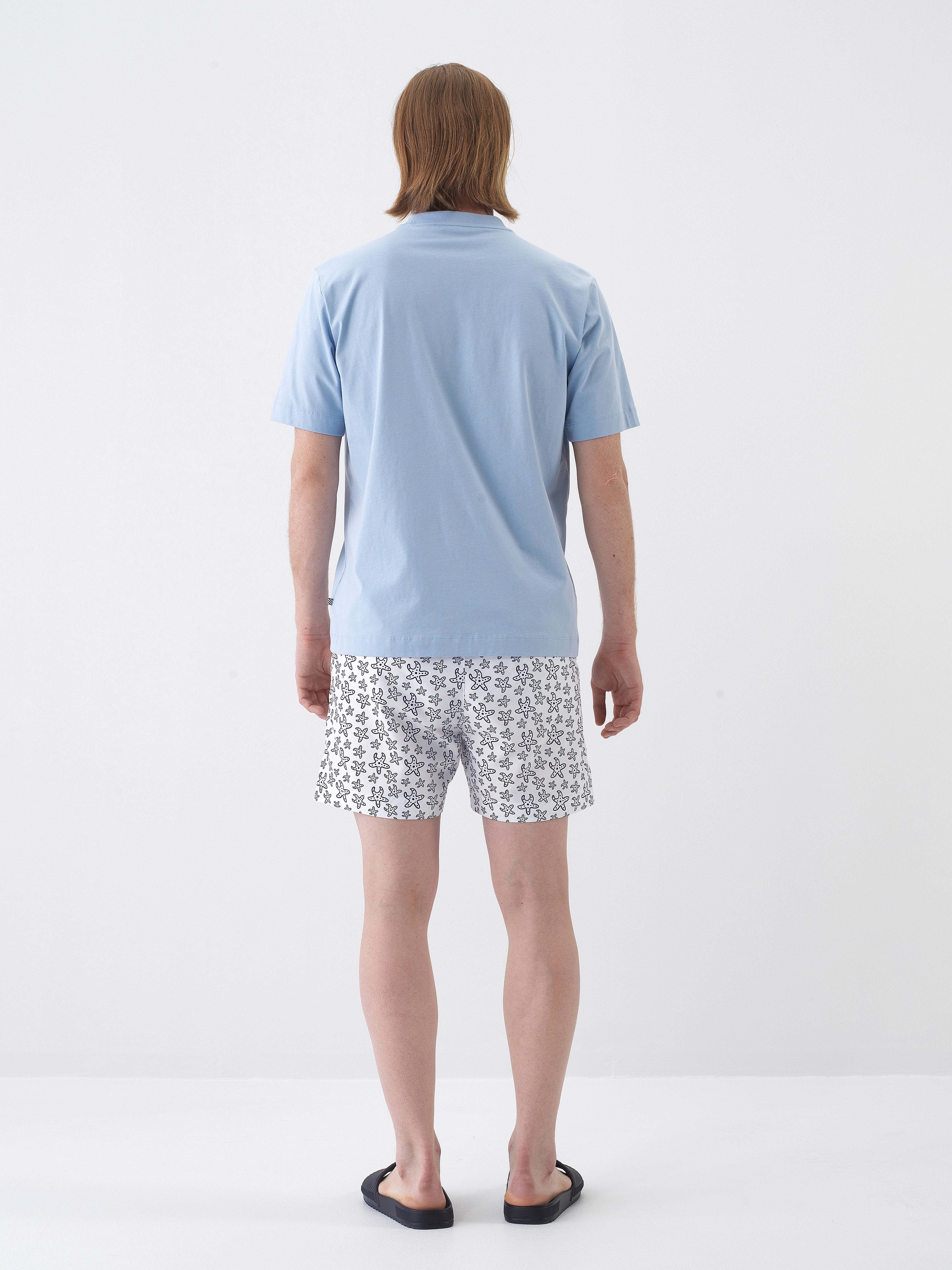 Xint Short Sleeve Blue T-shirt With Simple Logo