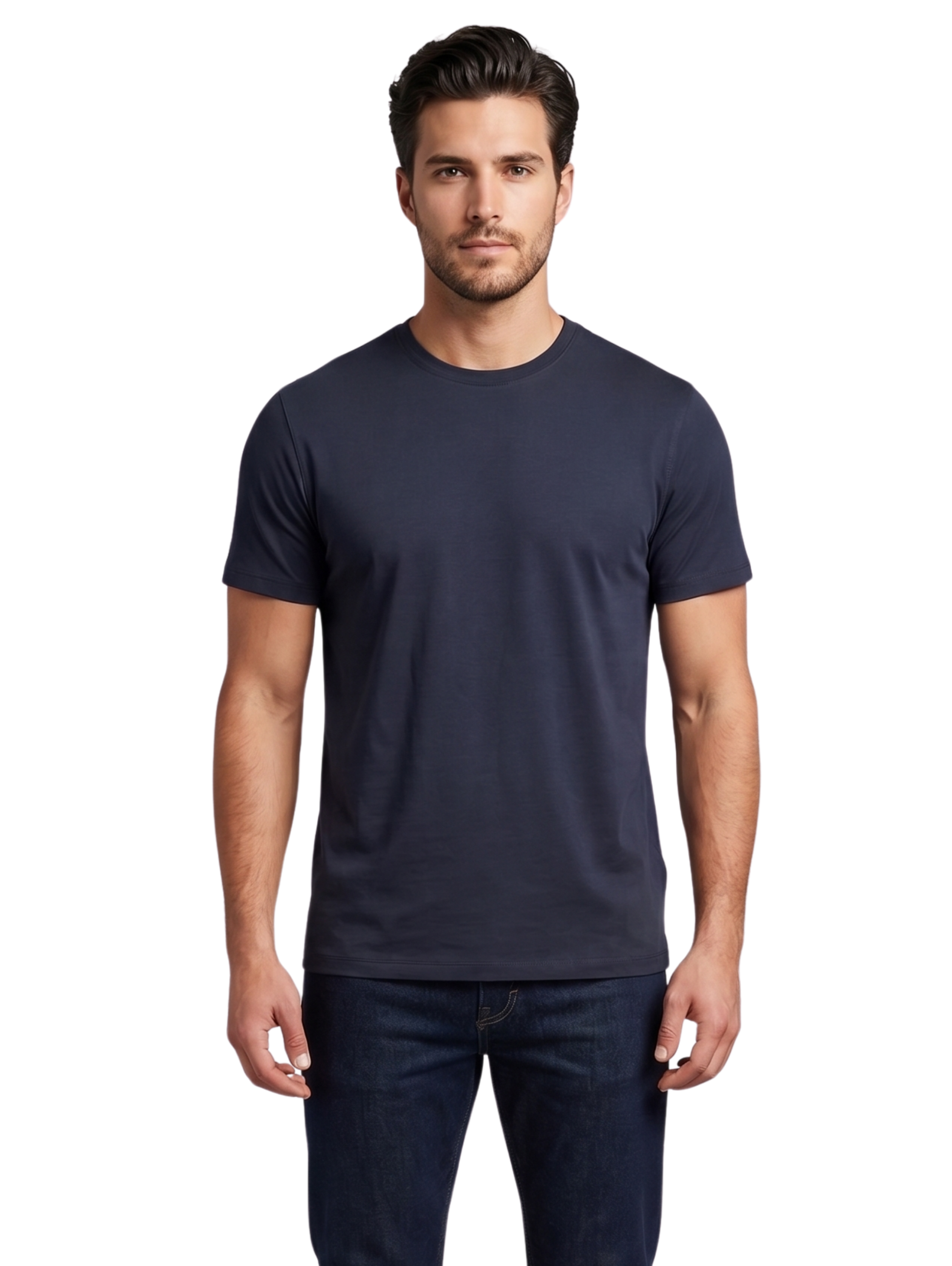 Round Neck Plain Navy T-shirt