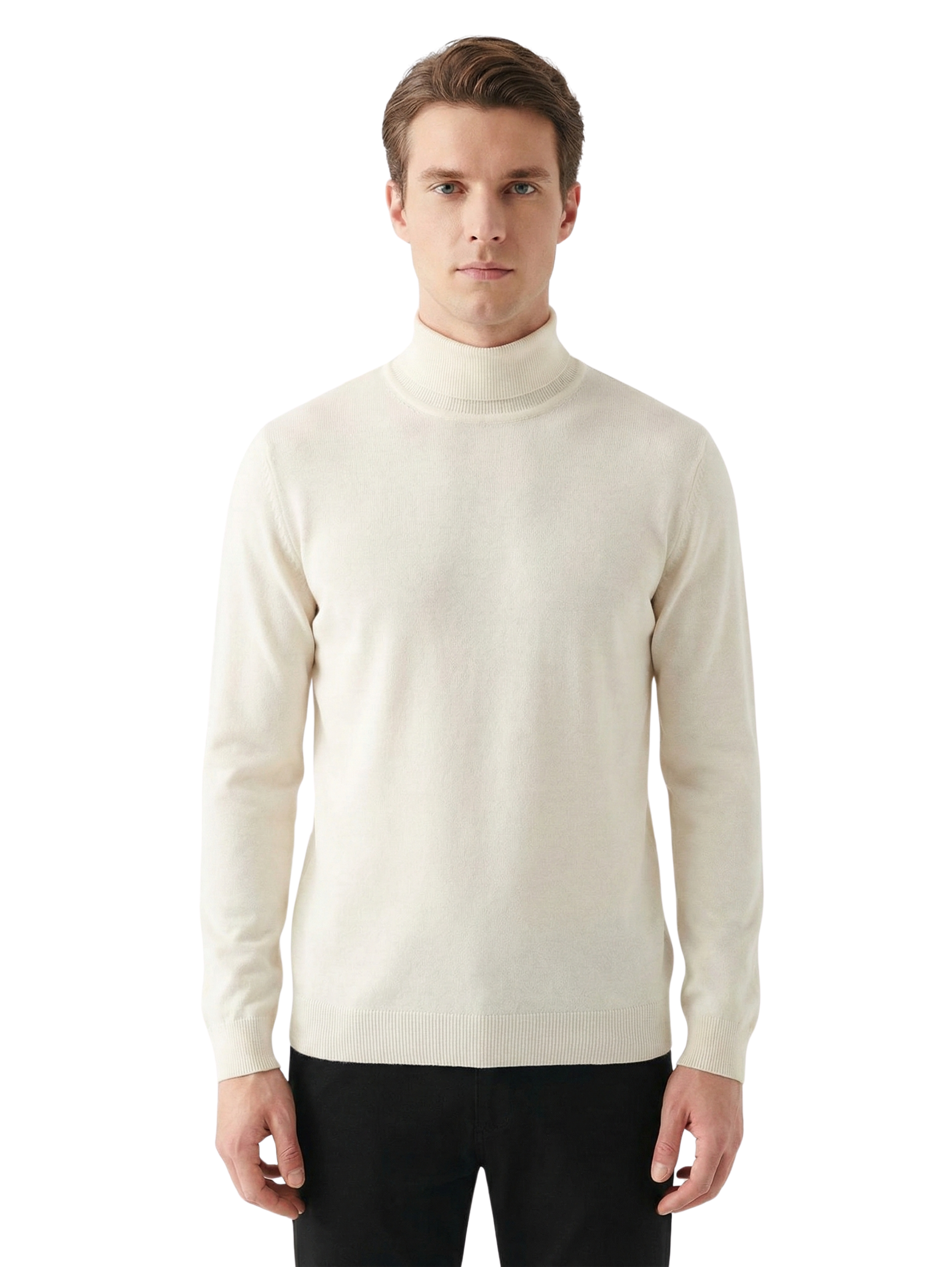 Damat Long Sleeve Turtleneck Knitwear Offwhite Pullover