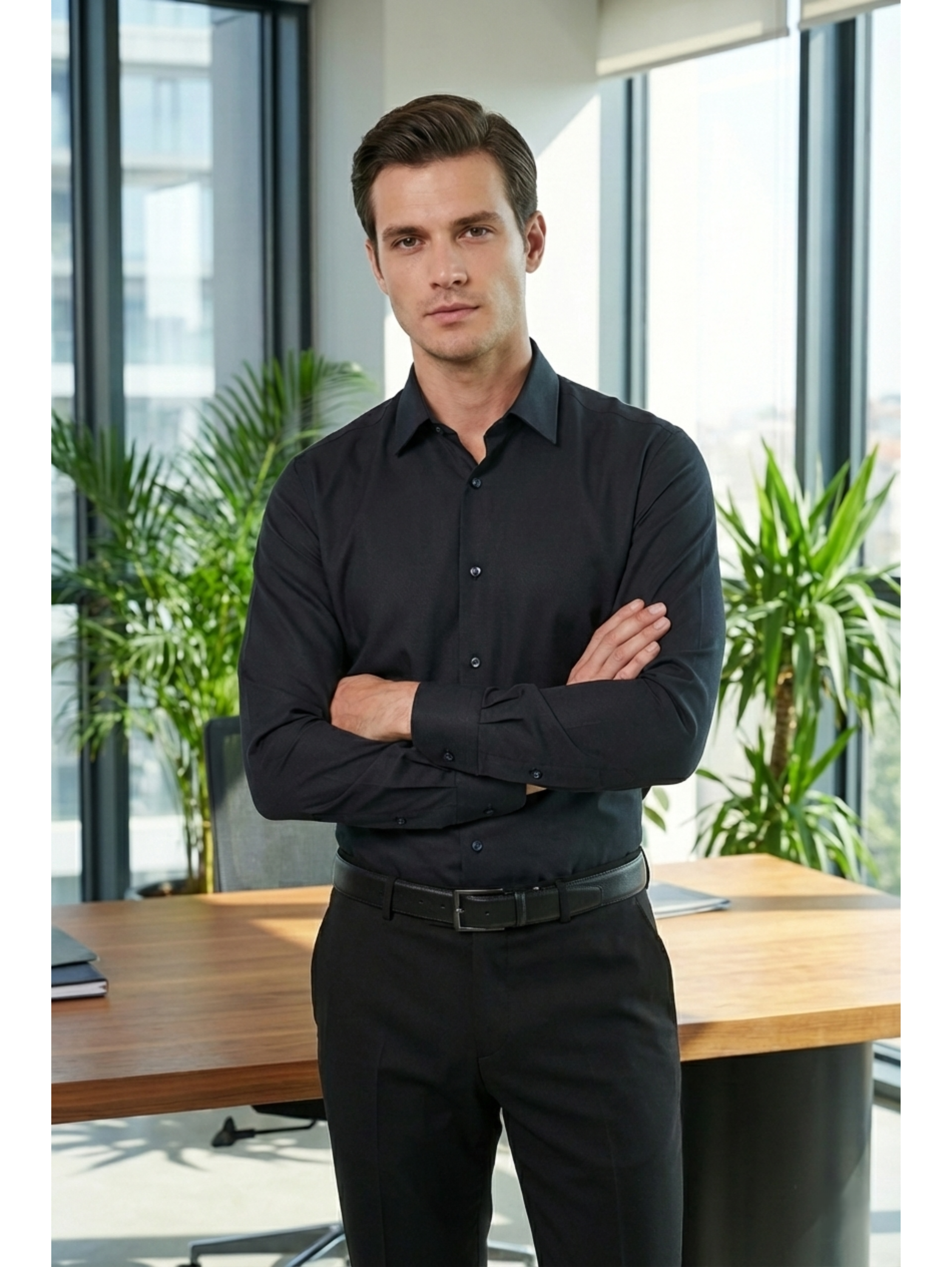 Black Classic Buttoned Shirt