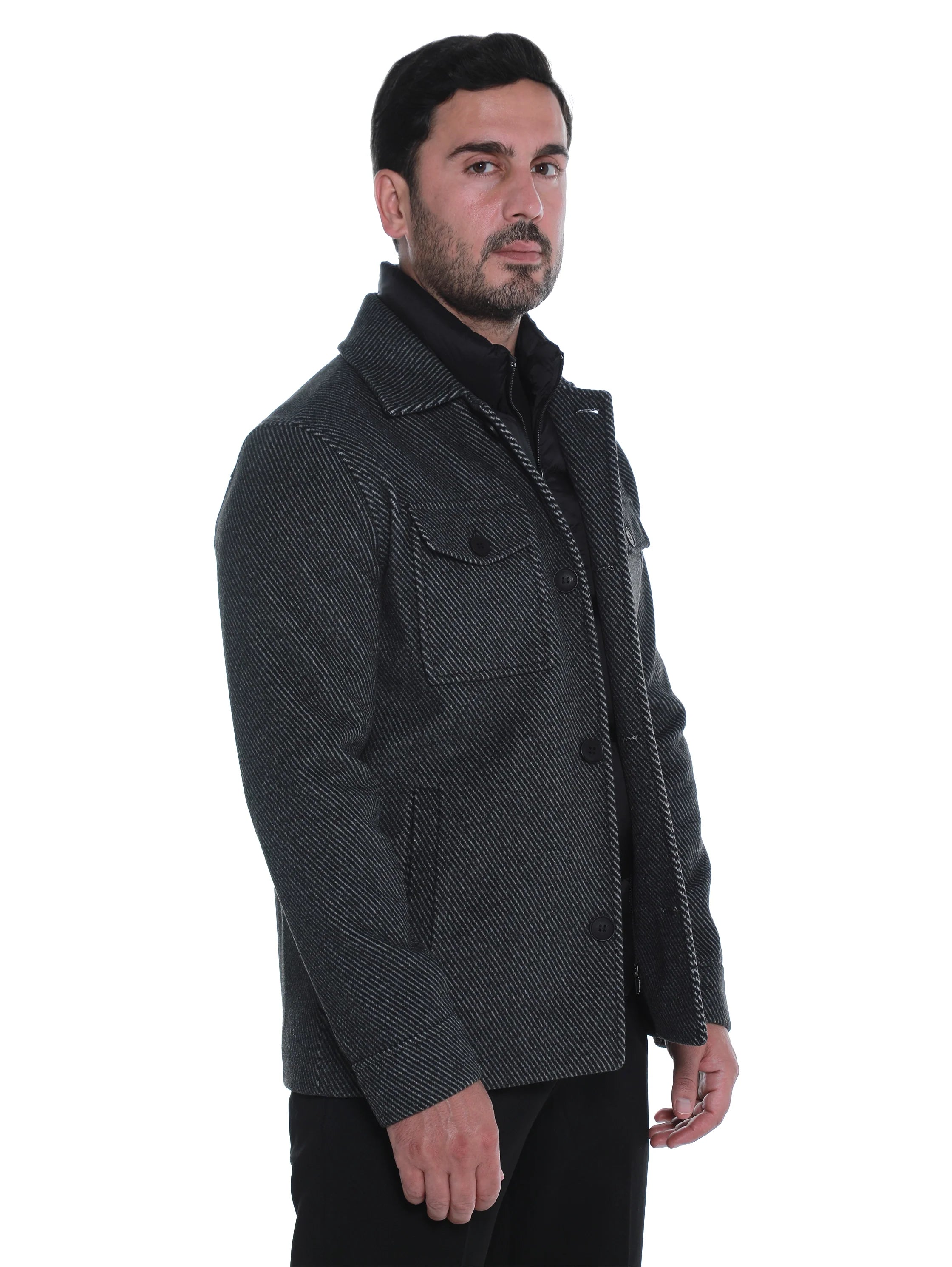 Black Coat With Removable Inside Layer