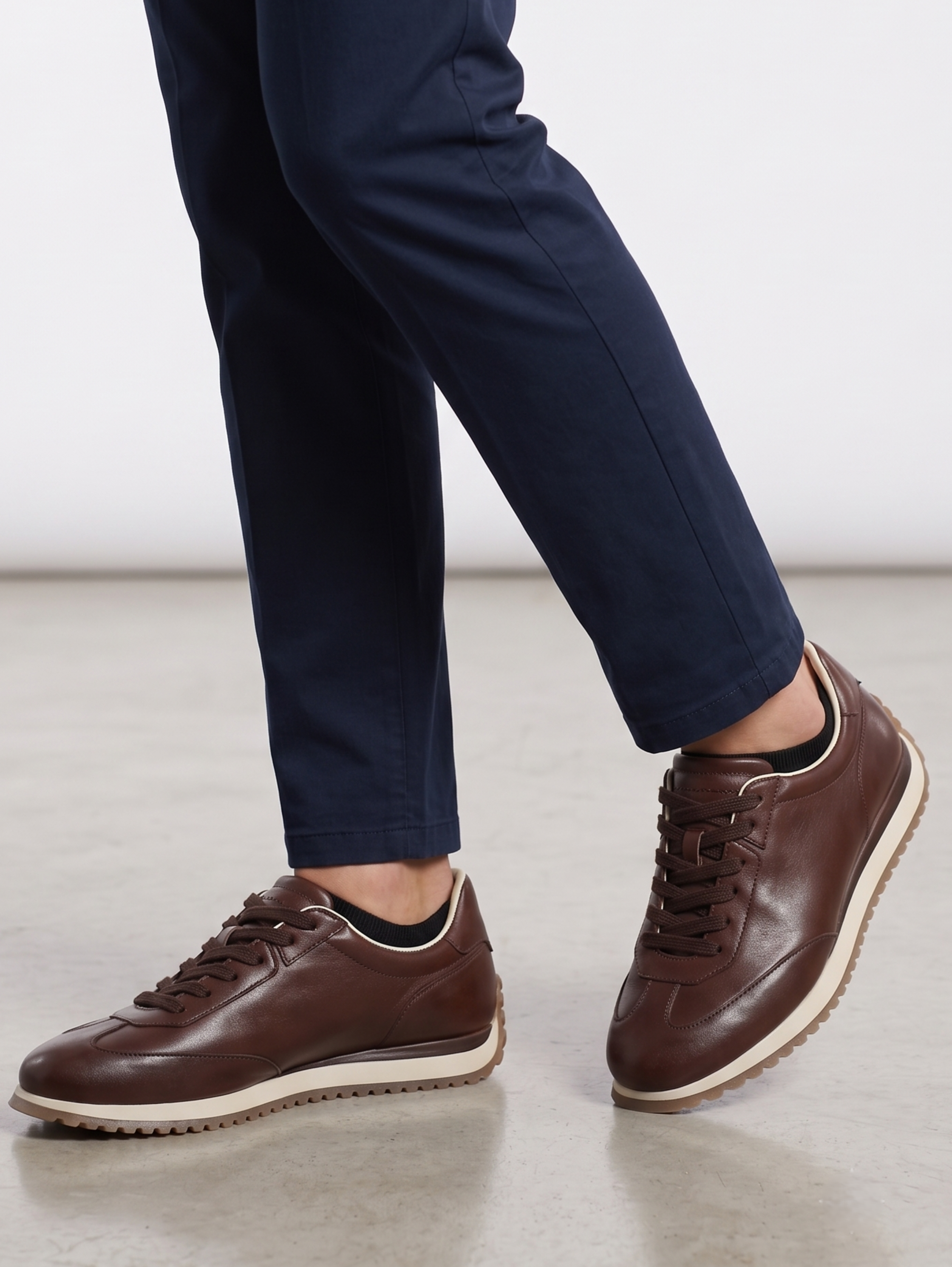Brown Retro Gum Sole Smart Leather Casual Shoes