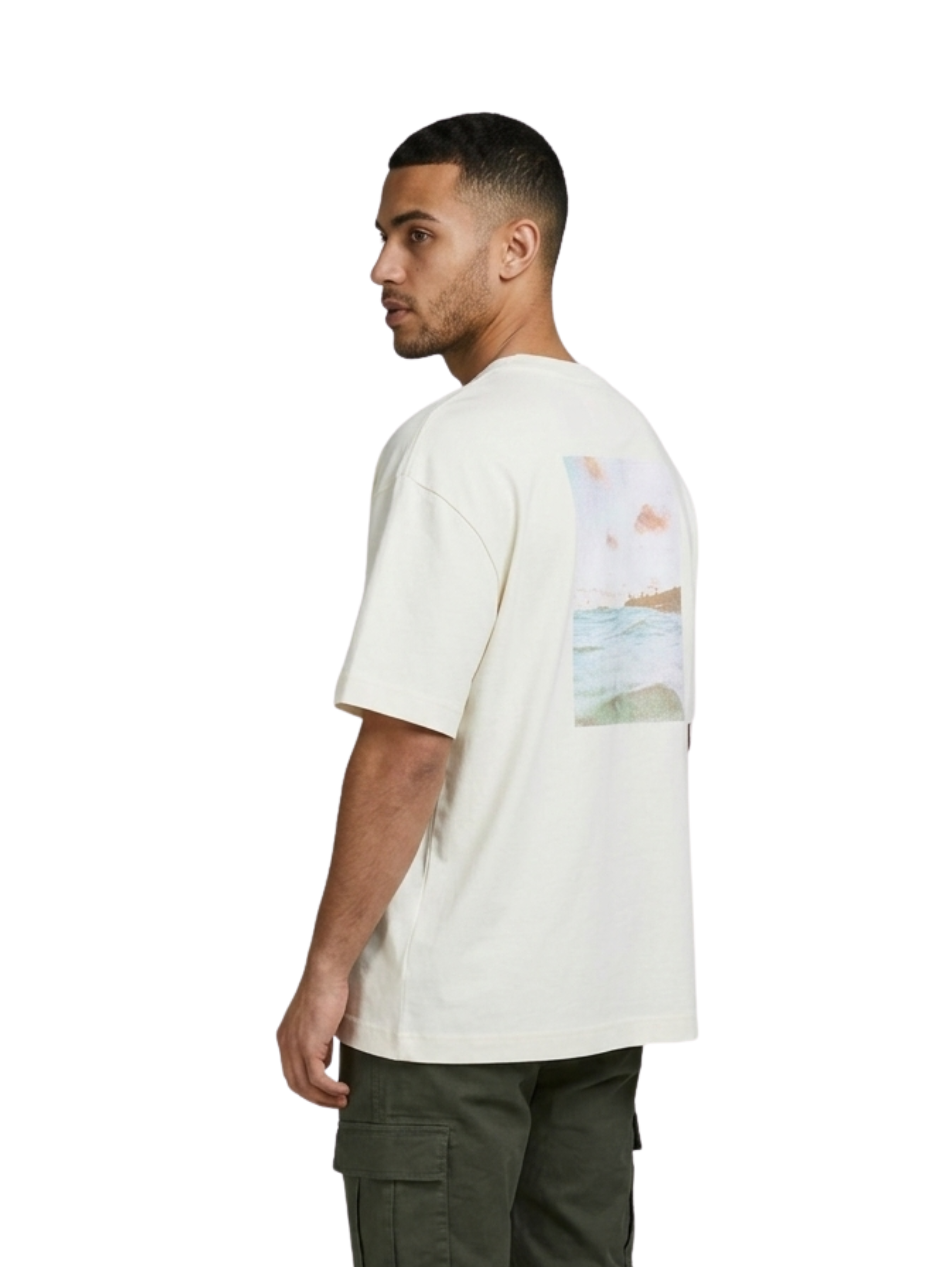 Oversized Milky T-Shirt With Back Design