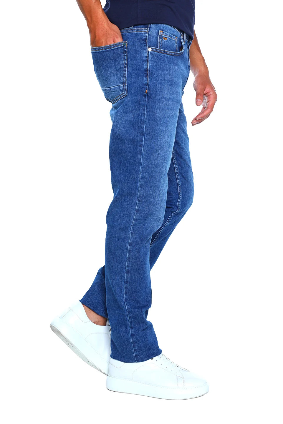 Slim Straight Blue Denim Jeans