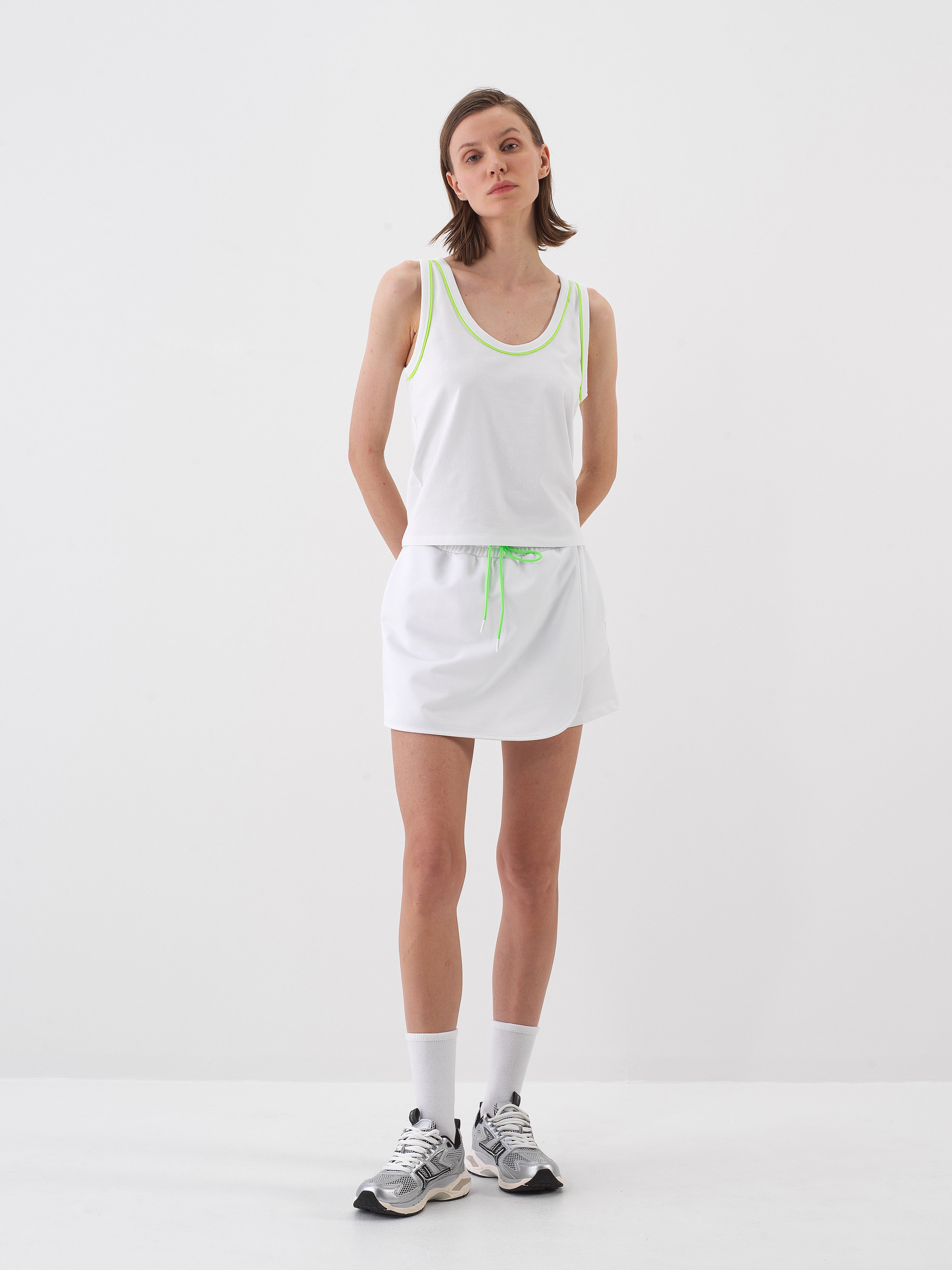 Xint White Regular Fit Cotton Basic Top