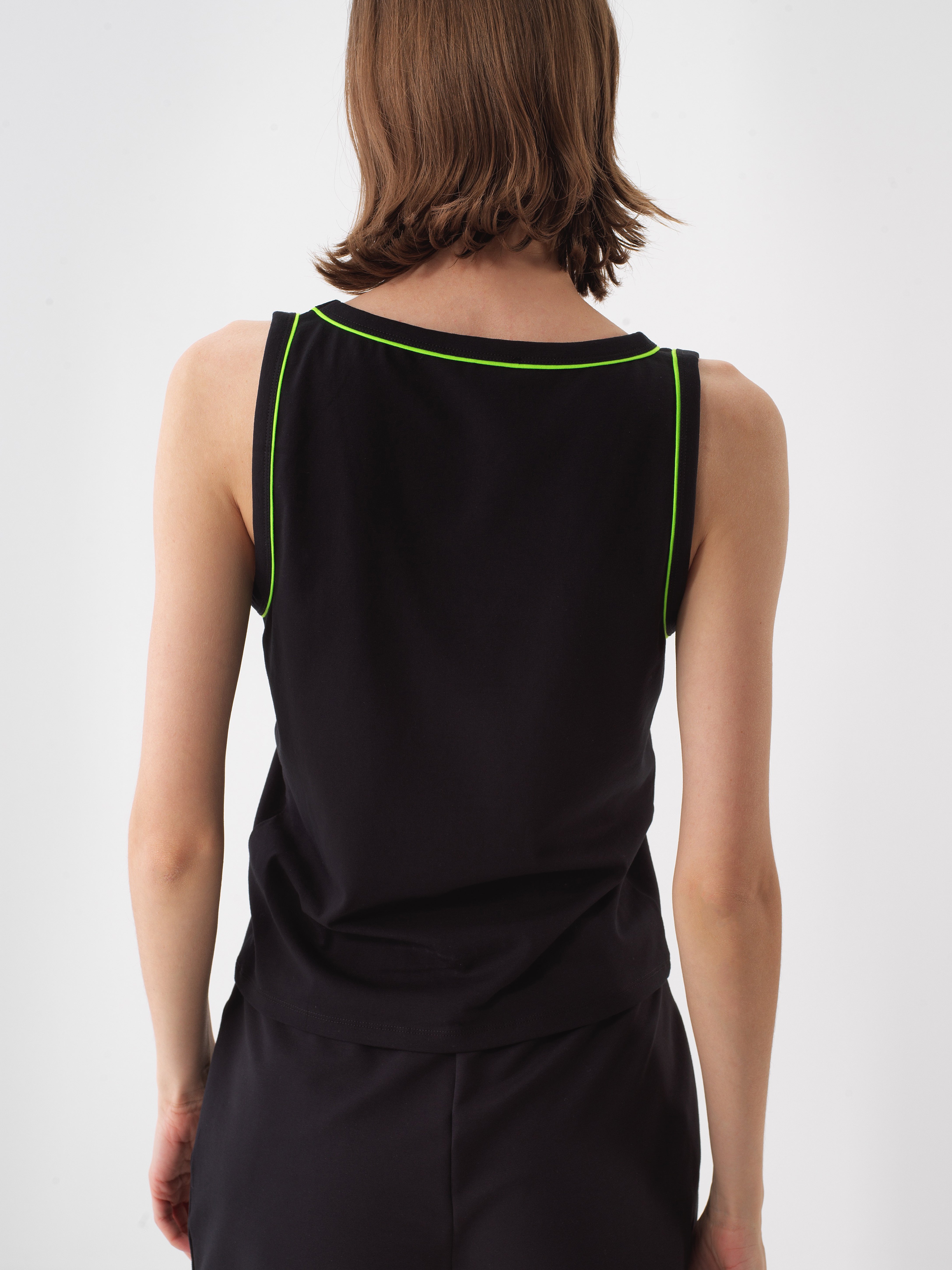 Xint Black Regular Fit Cotton Basic Top