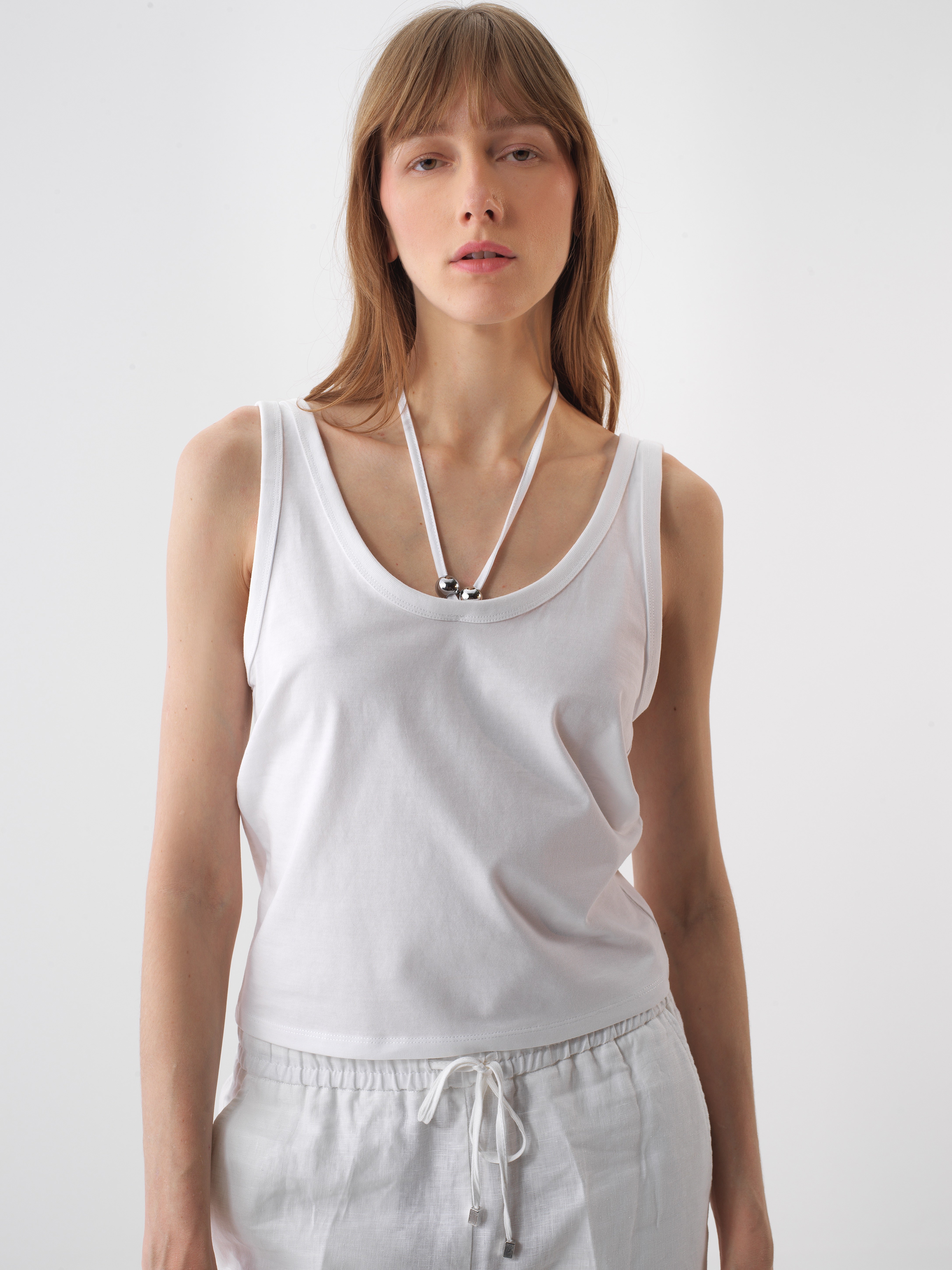 Xint White Regular Fit Top