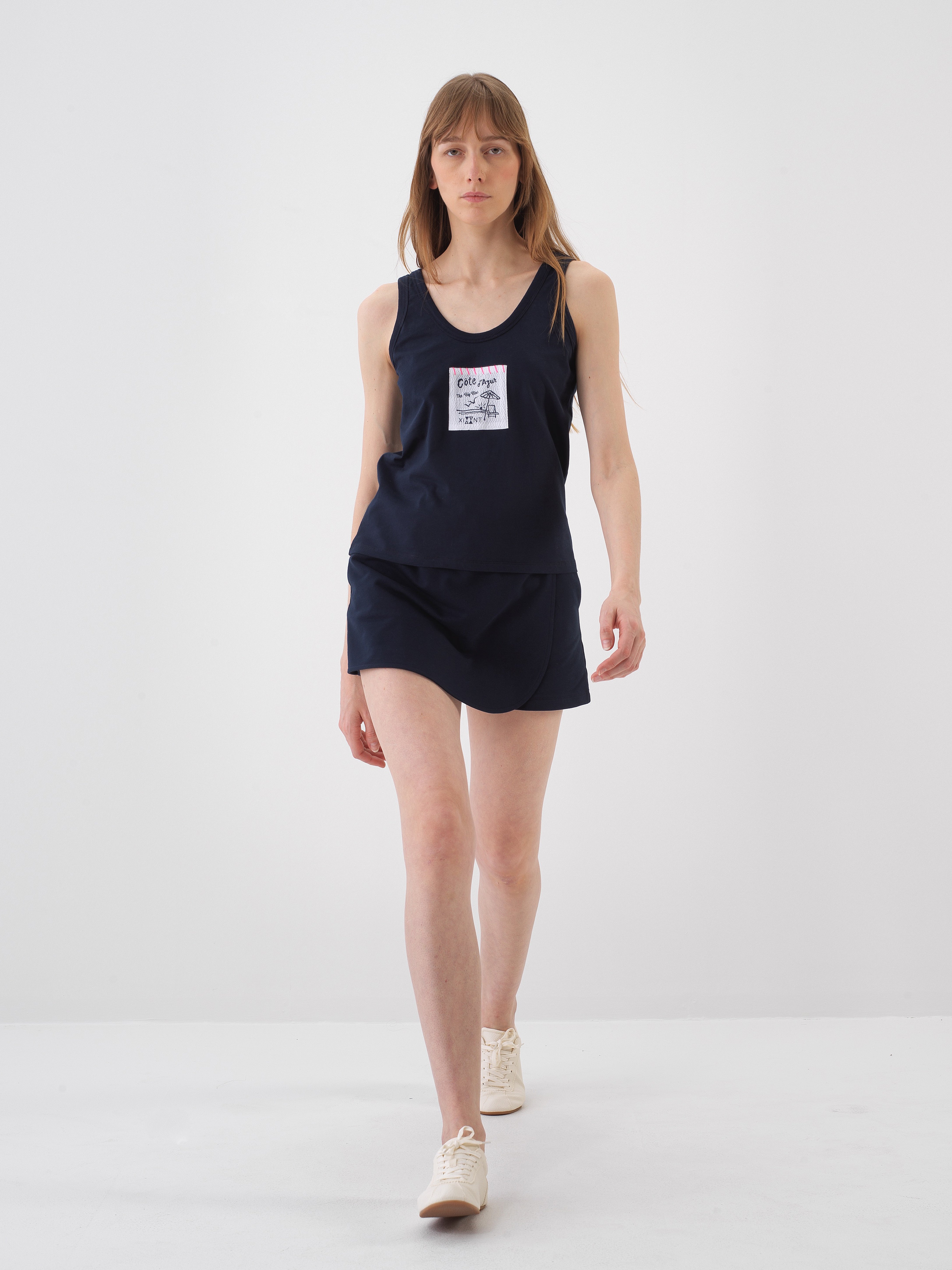 Xint Navy Blue Regular Fit Cotton T-shirt