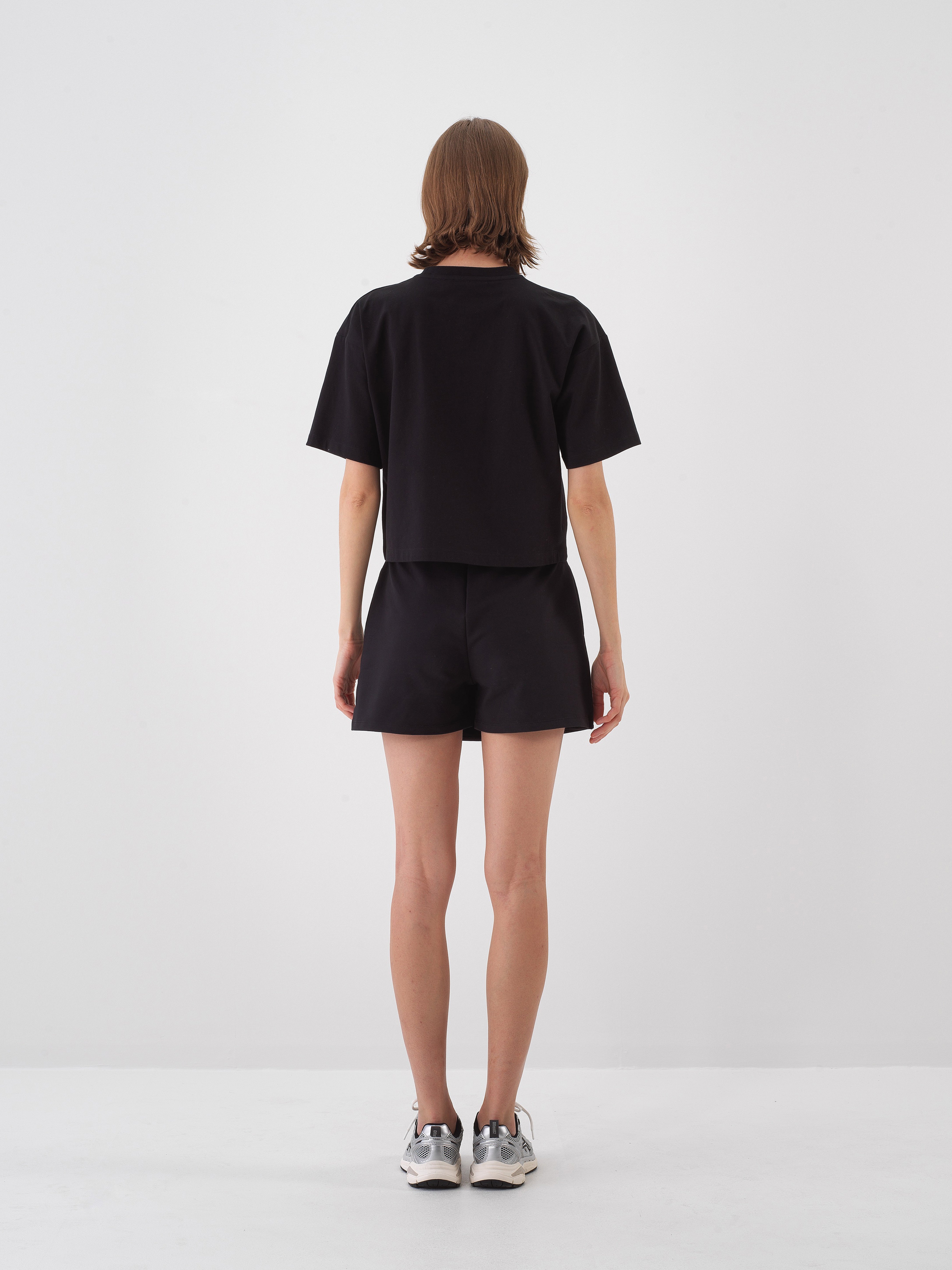 Xint Black Cotton T-Shirt With Front Design