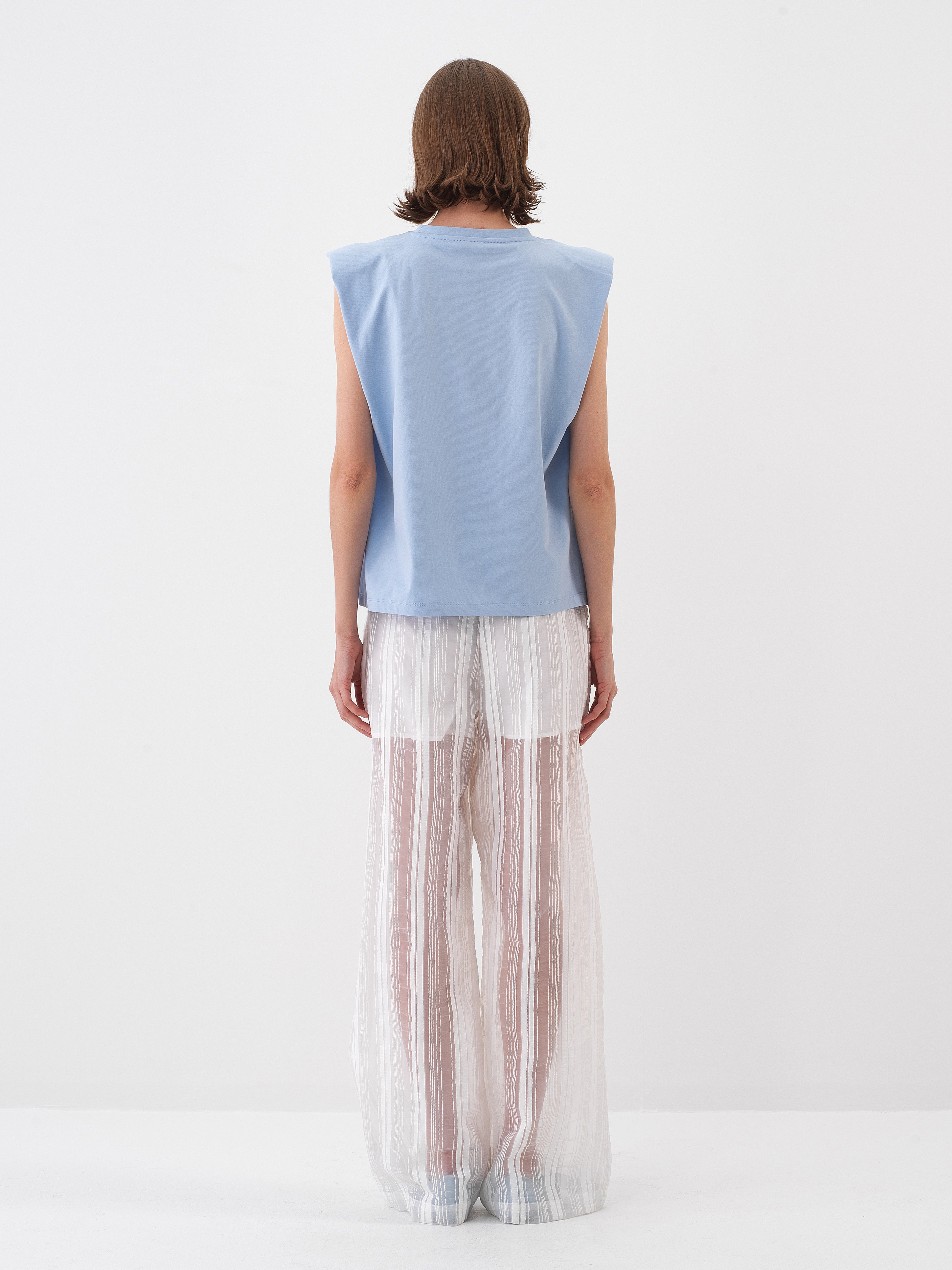 Xint Blue Cotton T-shirt With Simple Design