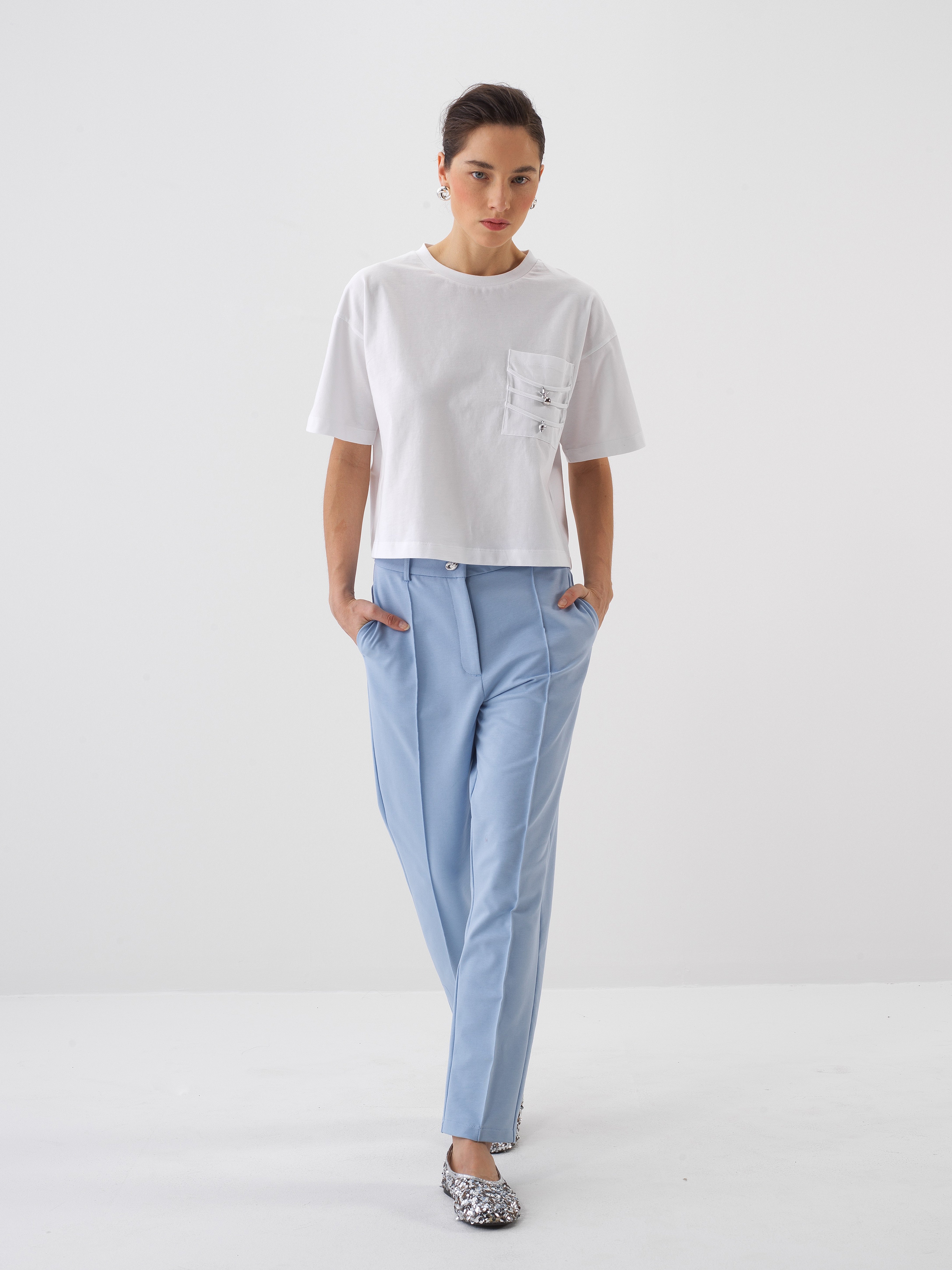 Xint White T-Shirt With Pocket Design