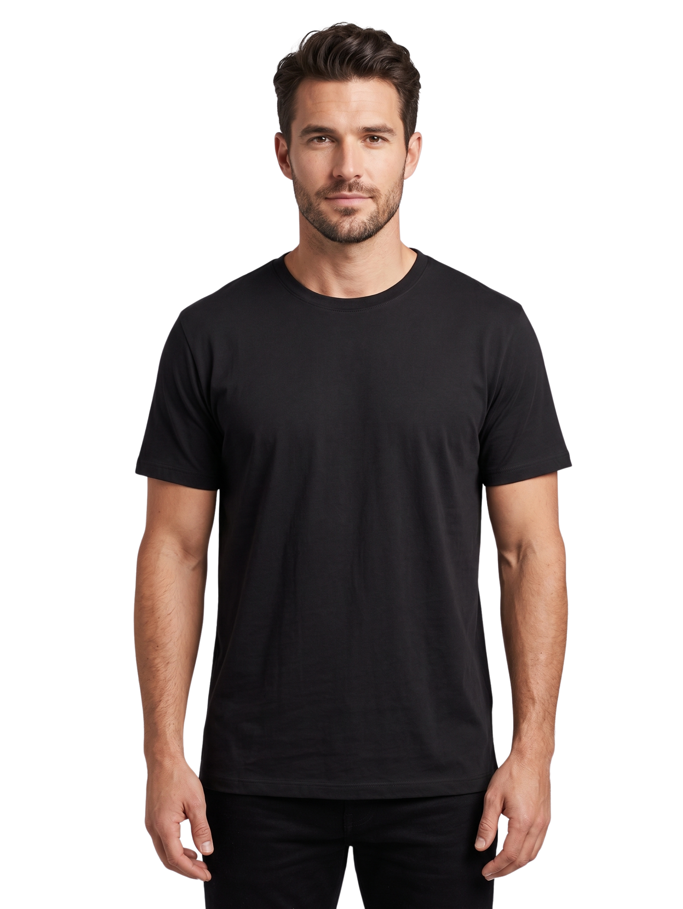 Round Neck Plain Black T-shirt