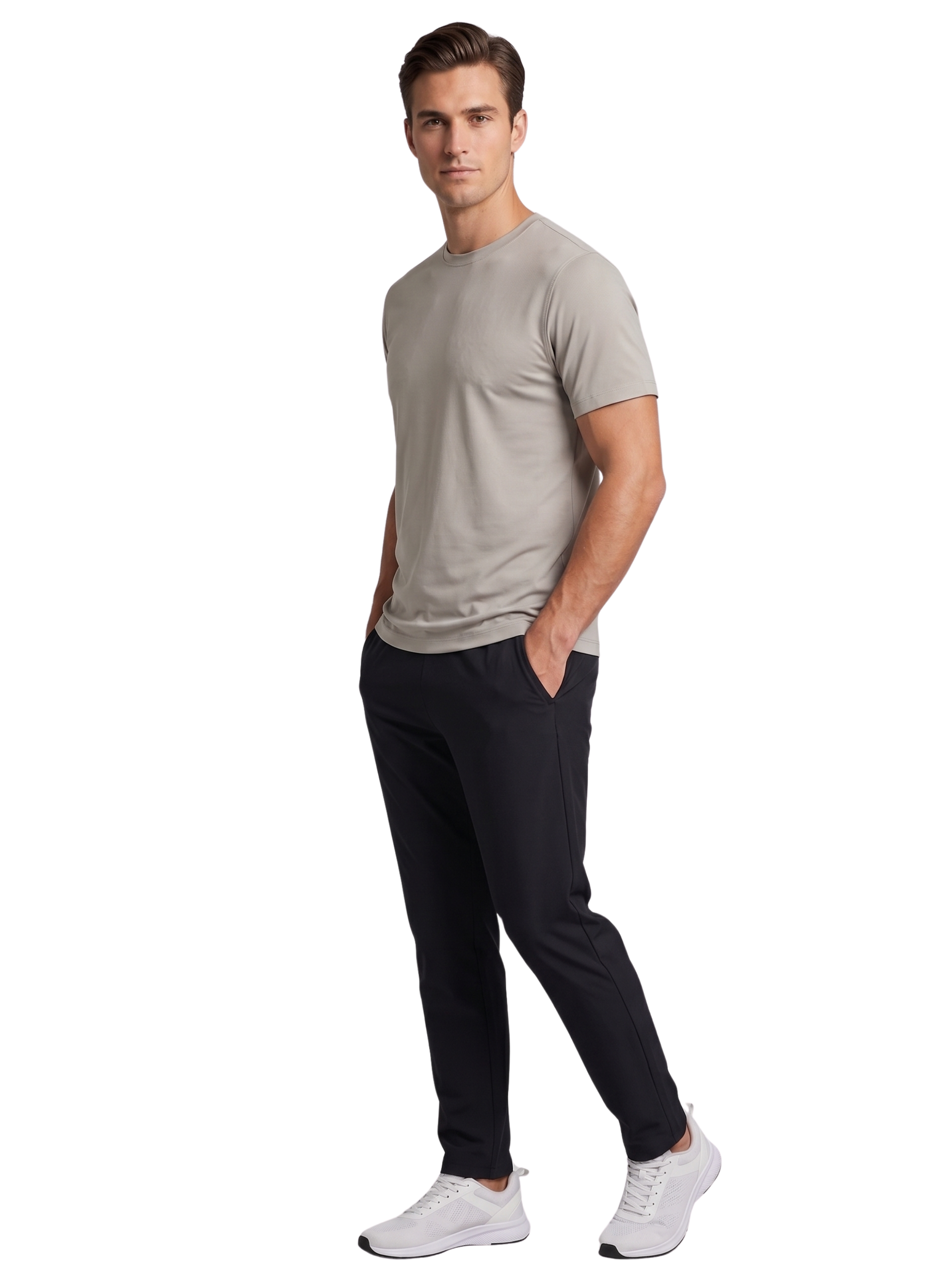 Round Neck Plain Grey T-shirt