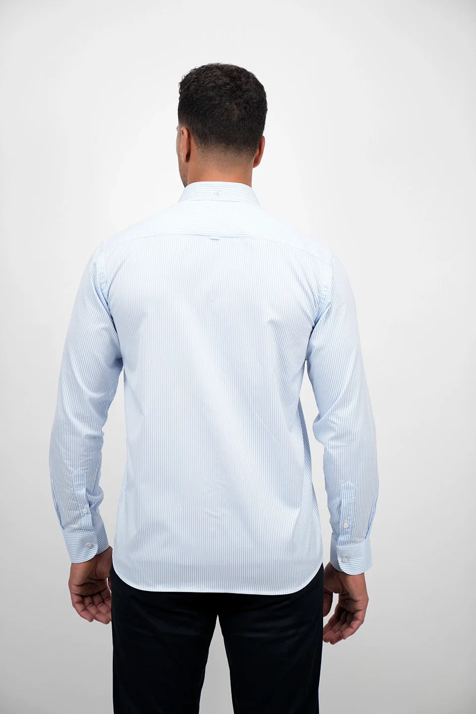 Long Sleeved Blue Stripe Shirt