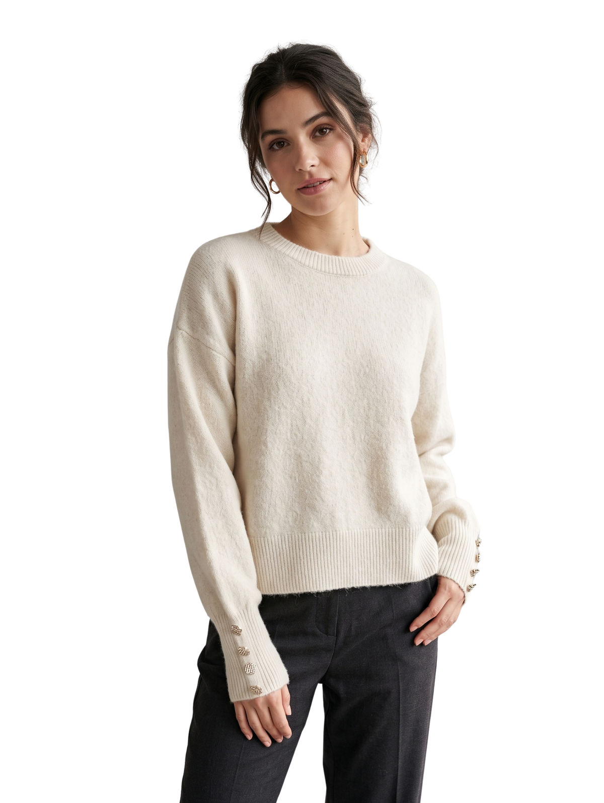 Beige Relaxed Fit Pullover