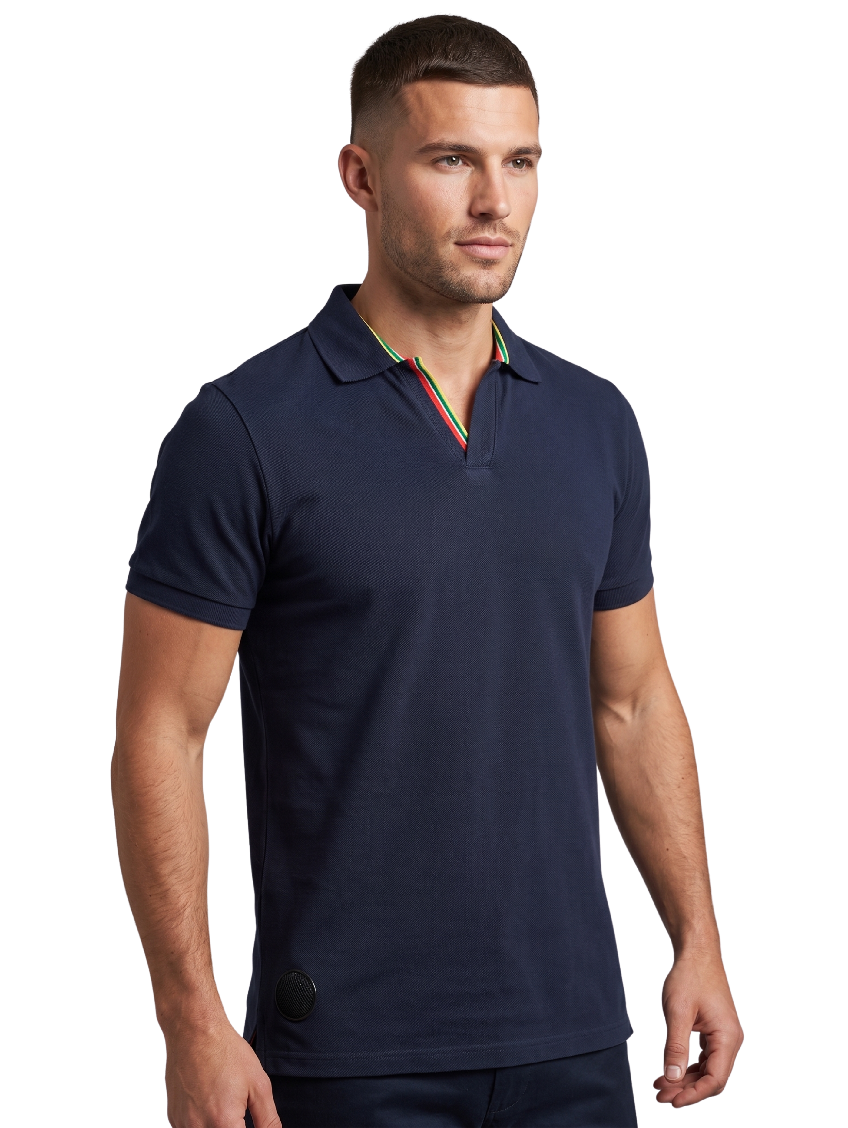 Navy Slim Fit Short Sleeved Polo