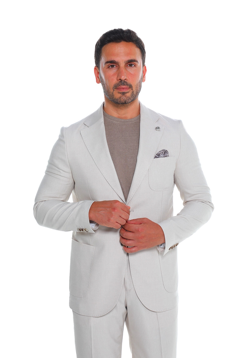 Stylish Casual Light Beige Suit