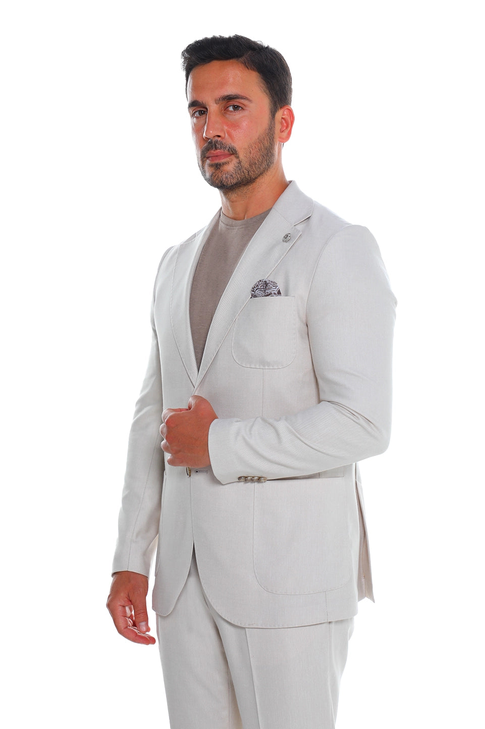 Stylish Casual Light Beige Suit