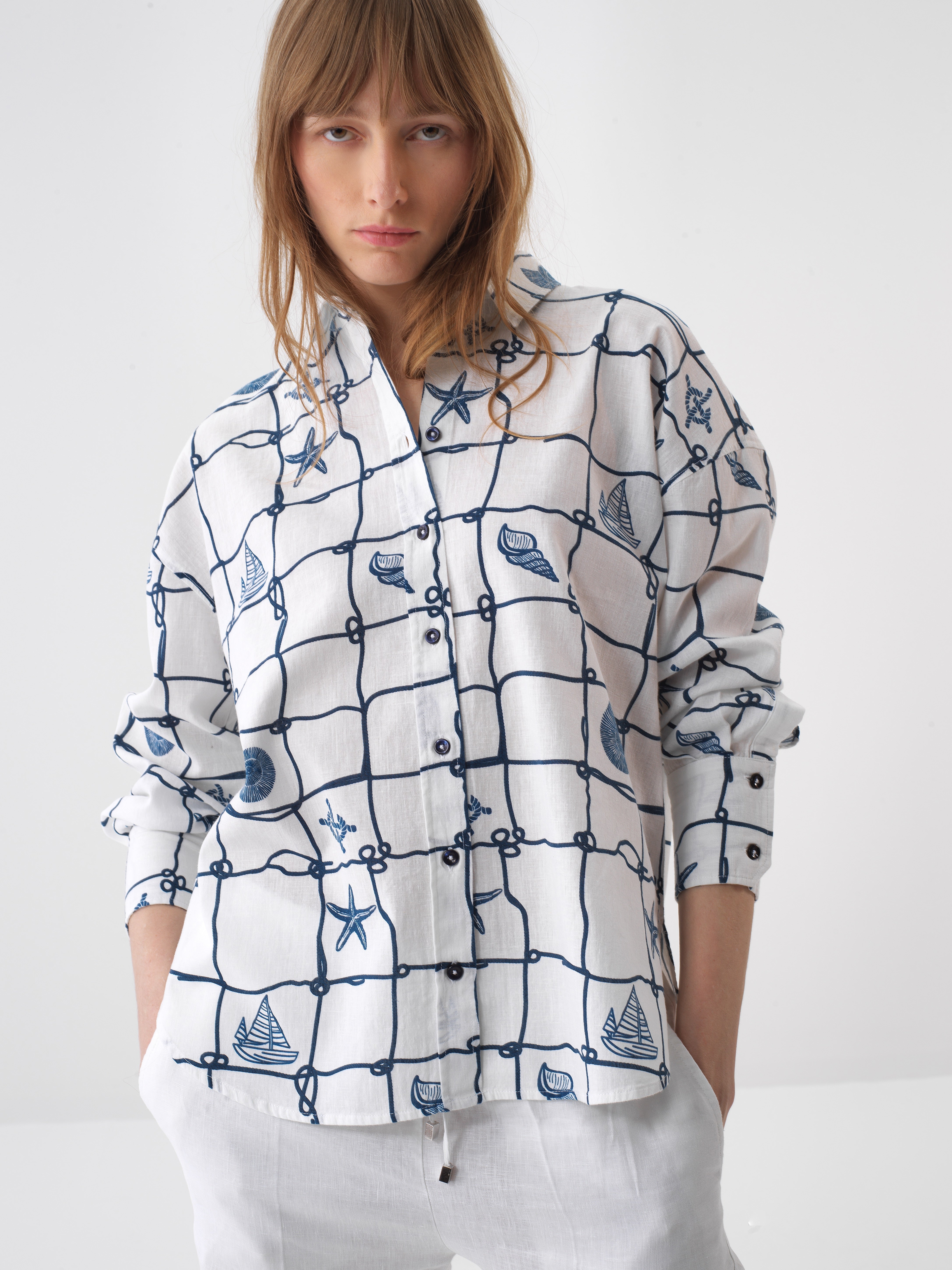 Xint White Linen Shirt