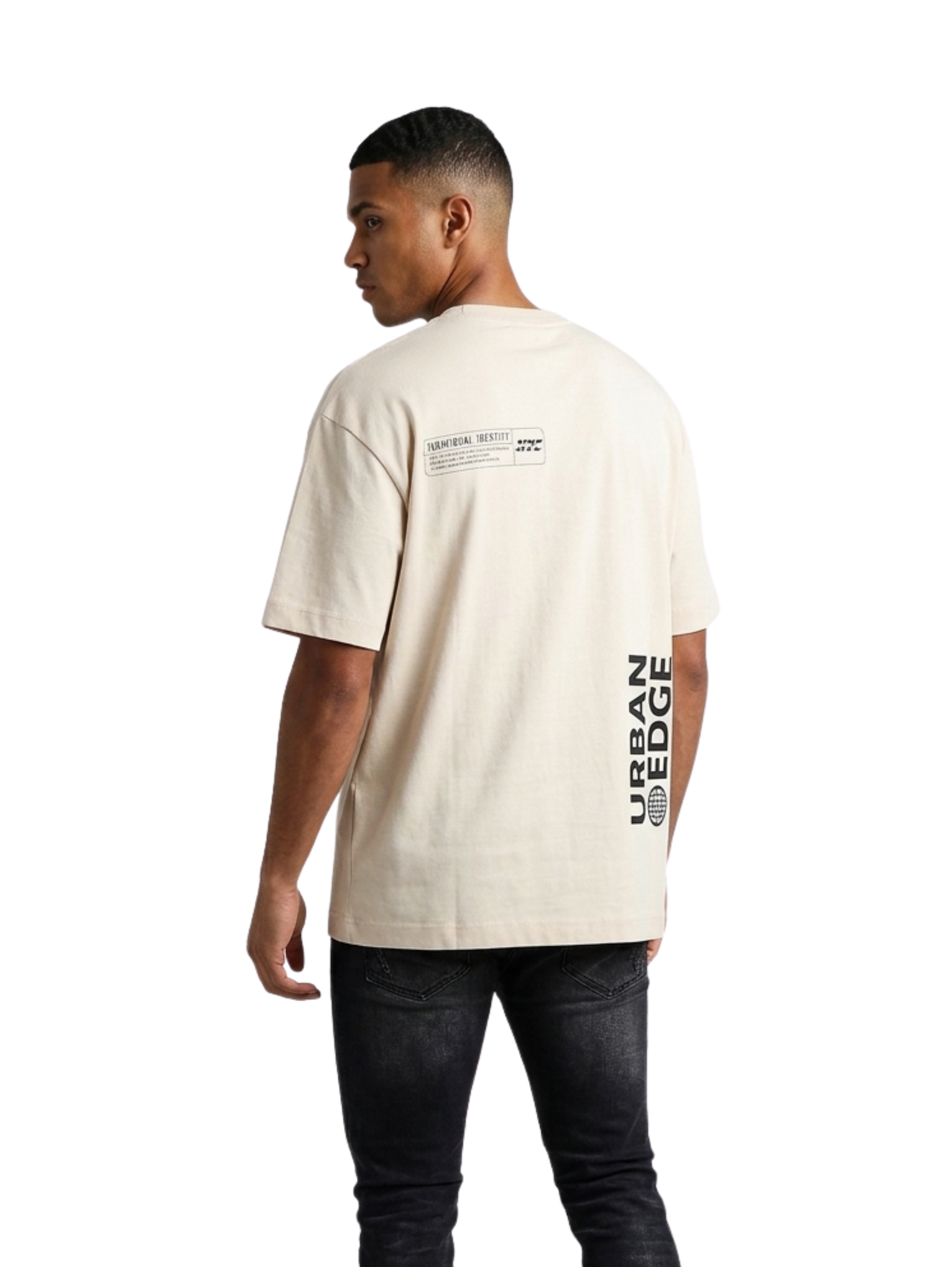 Oversized Beige T-Shirt With Back Design