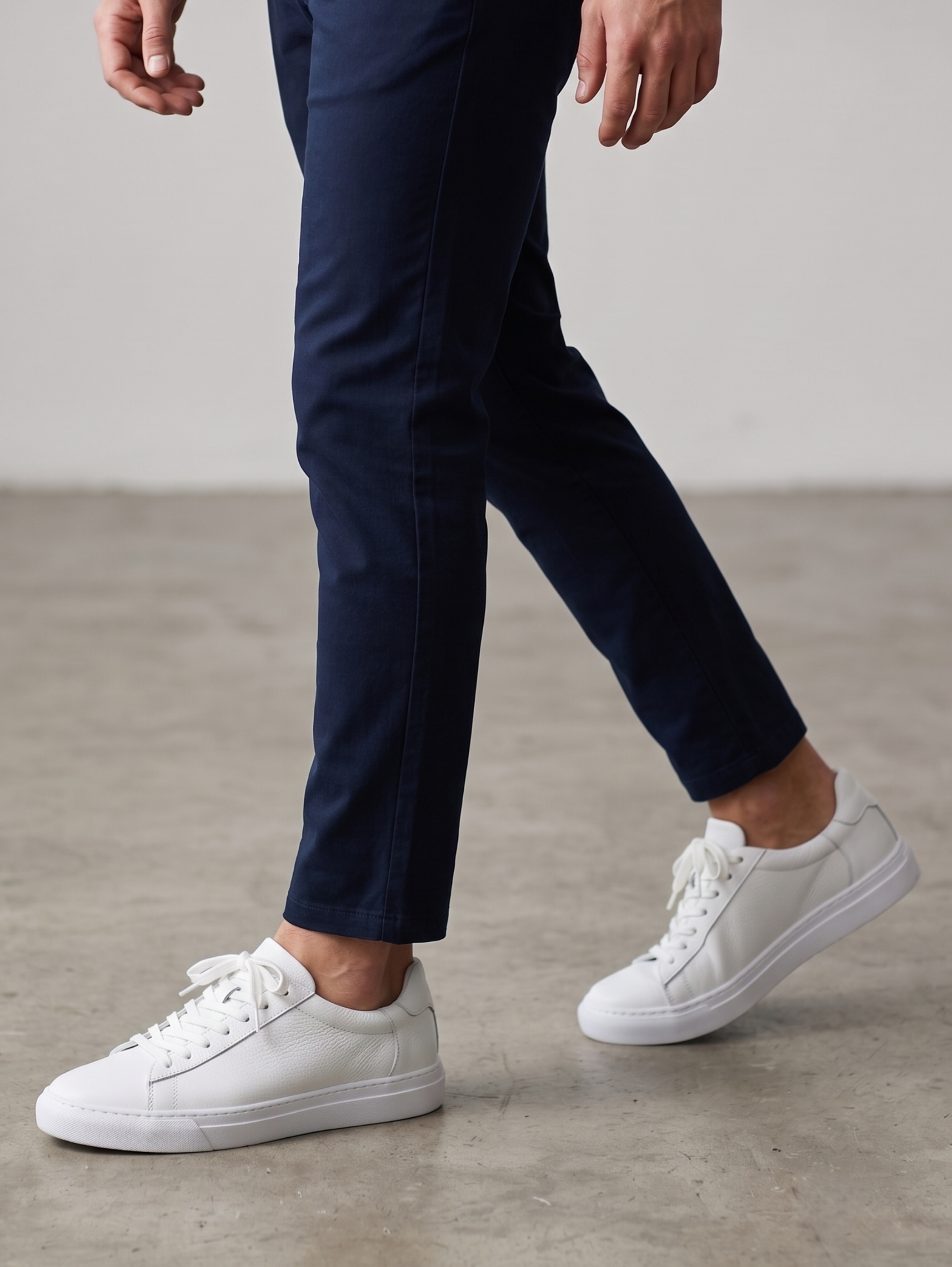 White Pebbled Leather Smart Casual Shoes
