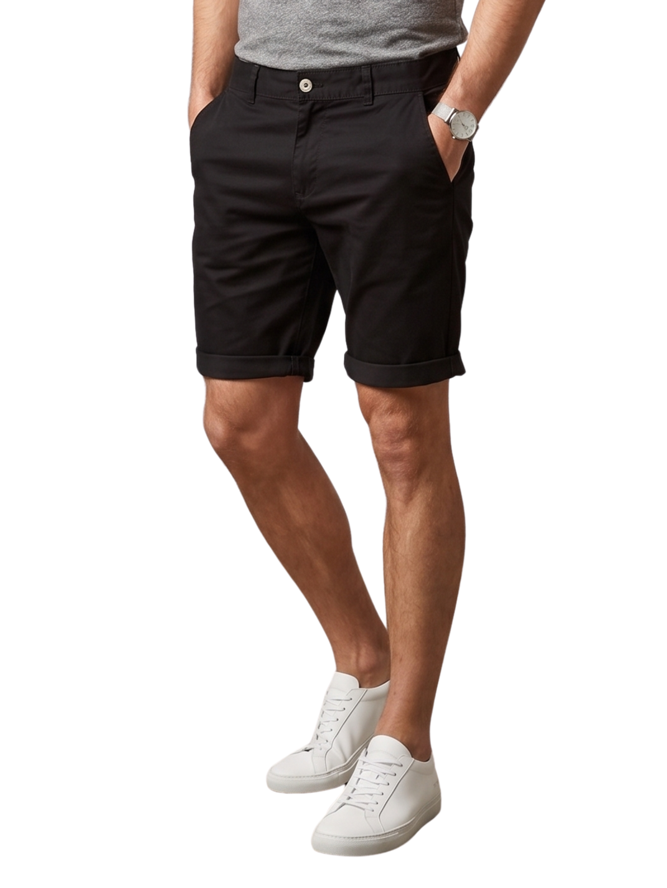 Black Casual Chino Shorts