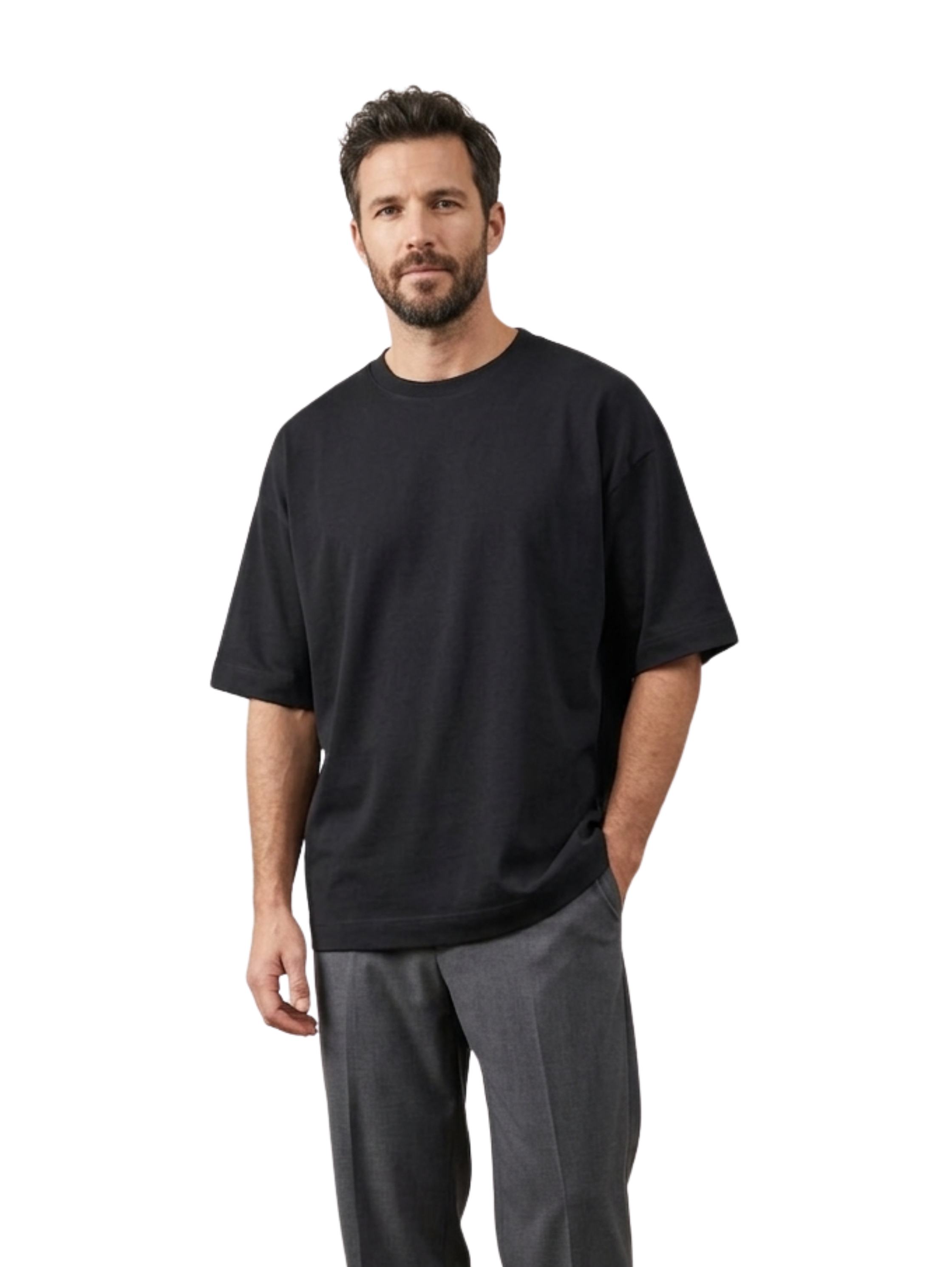 Oversized Black T-Shirt With Back Design
