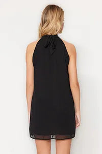 Trendyol Straight Cut Halter Neck Black Dress