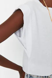 Trendyol Captain Style Cotton White T-shirt