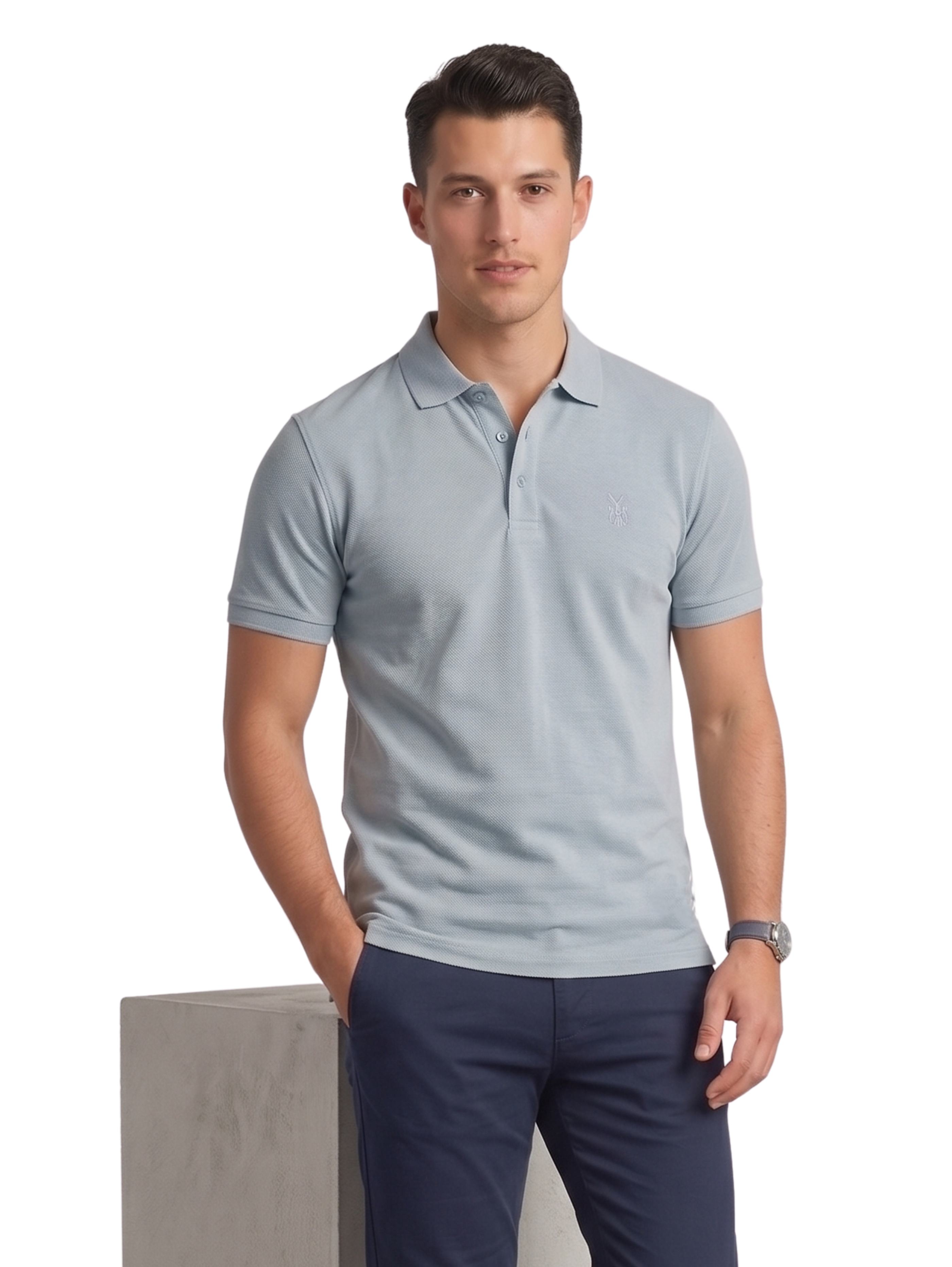Sky Blue Short Sleeved Polo